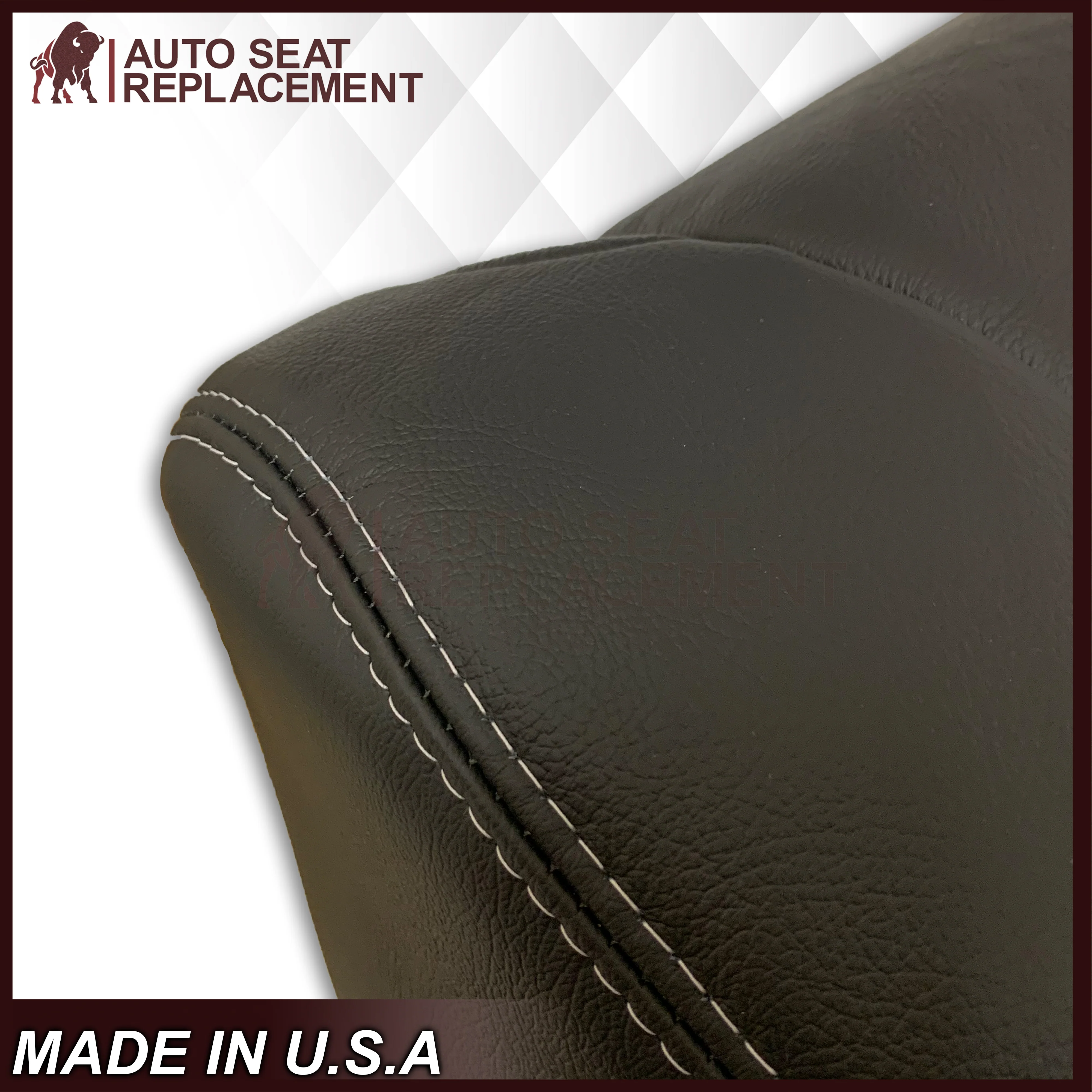 2009 - 2012 Dodge Ram 1500 2500 3500 Laramie Bottom Or Top Replacement Seat Cover in Dark Slate (Dark Gray) With Perforated Inserts - Image 12