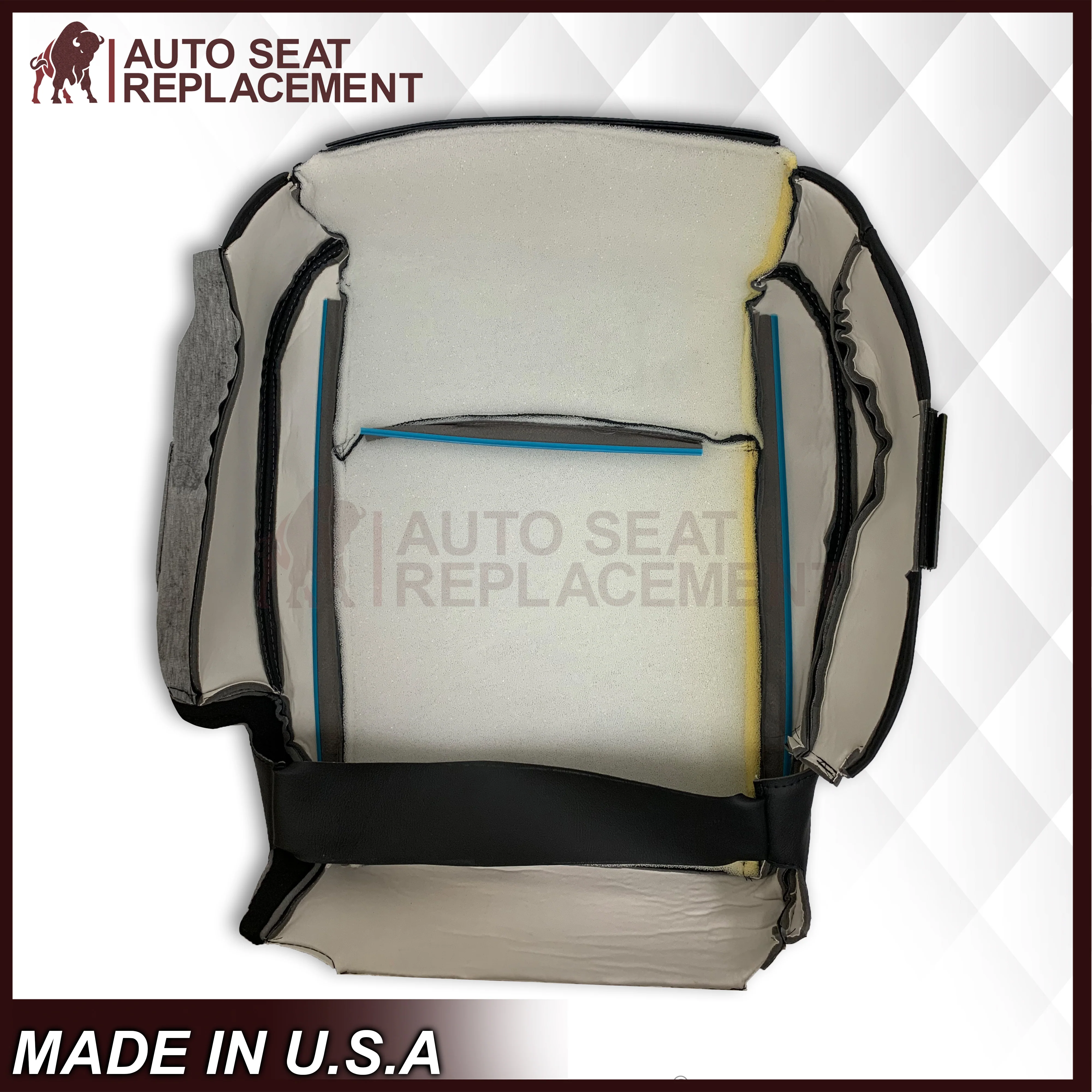 2009 - 2012 Dodge Ram 1500 2500 3500 Laramie Bottom Or Top Replacement Seat Cover in Dark Slate (Dark Gray) With Perforated Inserts - Image 20