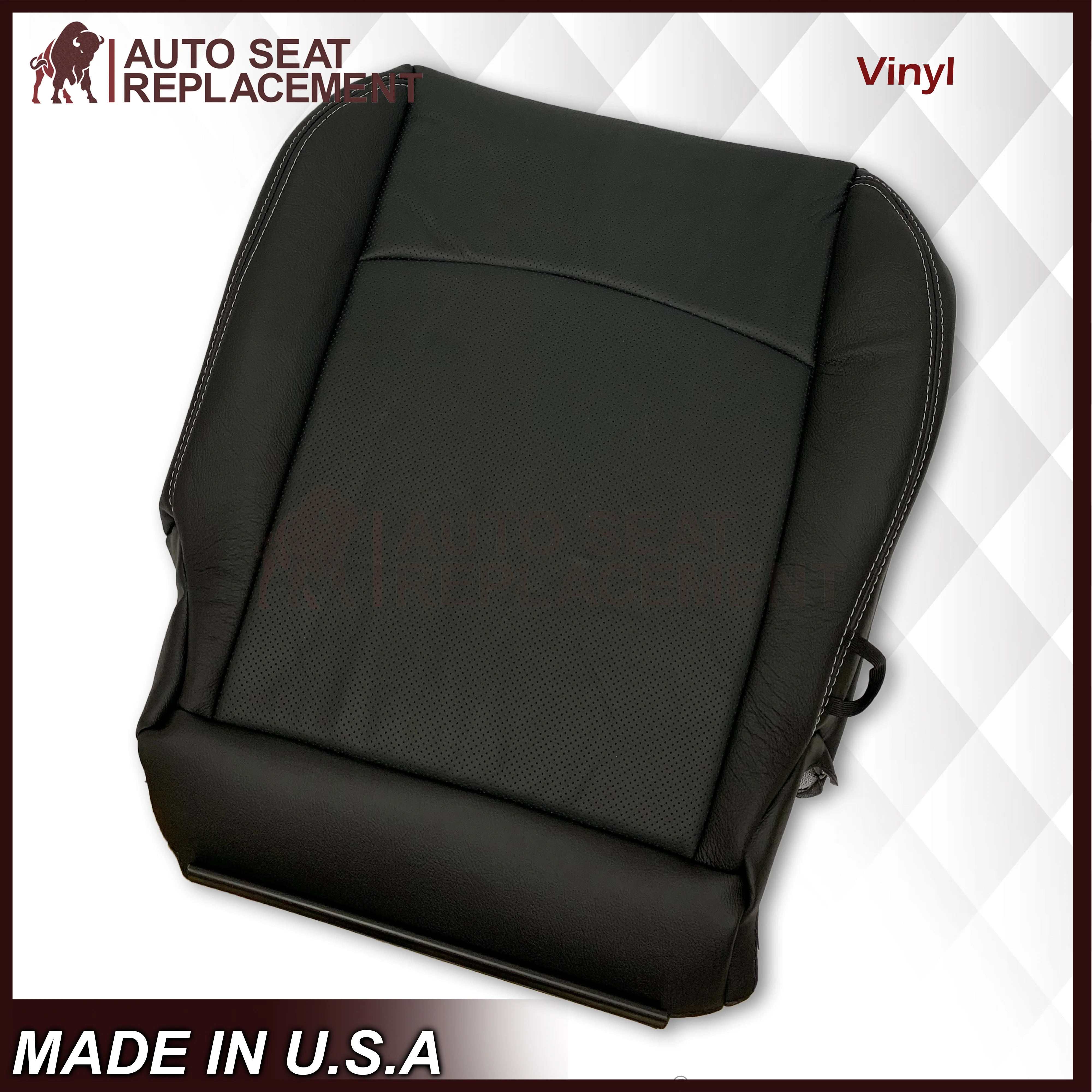 2009 - 2012 Dodge Ram 1500 2500 3500 Laramie Bottom Or Top Replacement Seat Cover in Dark Slate (Dark Gray) With Perforated Inserts - Image 21
