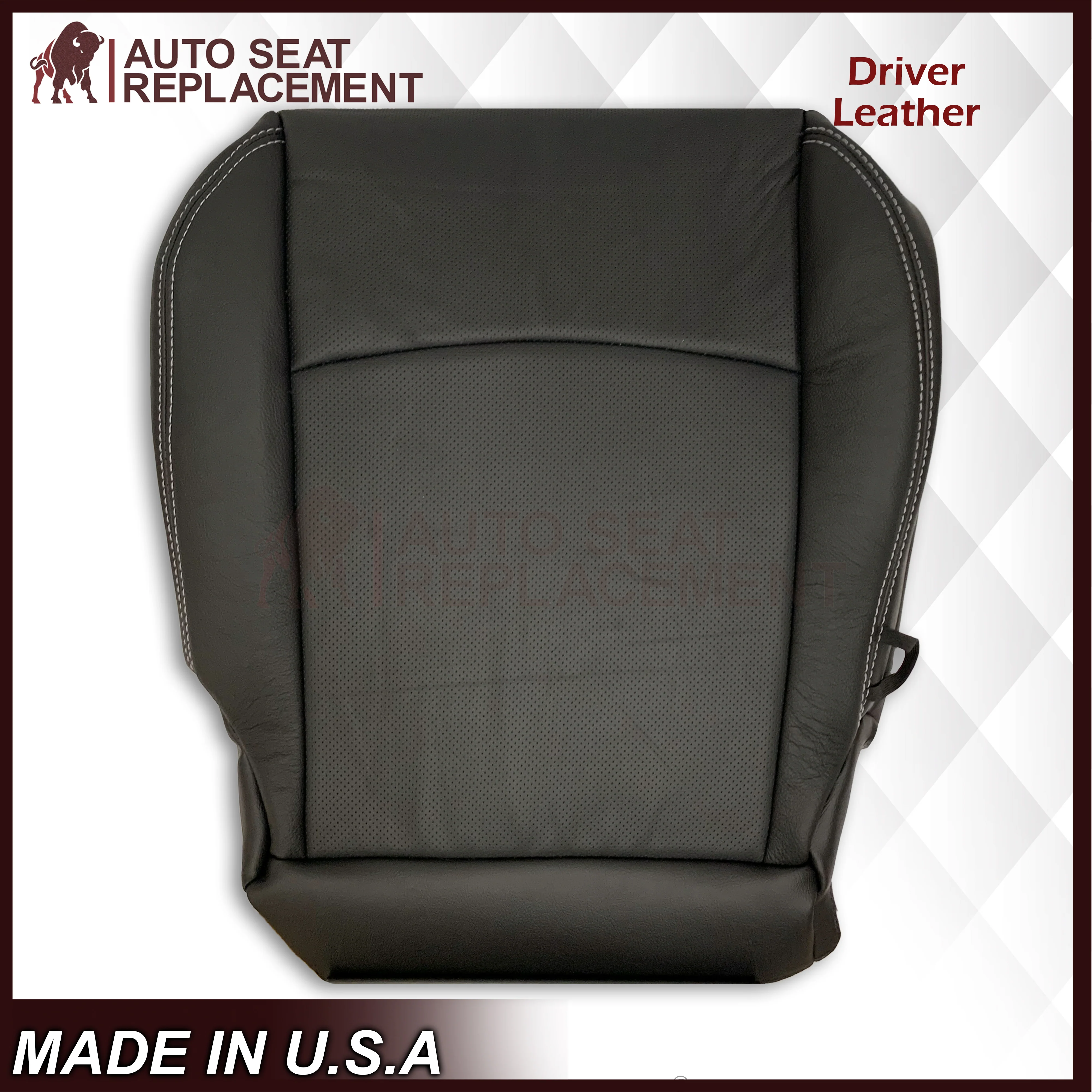 2009 - 2012 Dodge Ram 1500 2500 3500 Laramie Bottom Or Top Replacement Seat Cover in Dark Slate (Dark Gray) With Perforated Inserts - Image 37