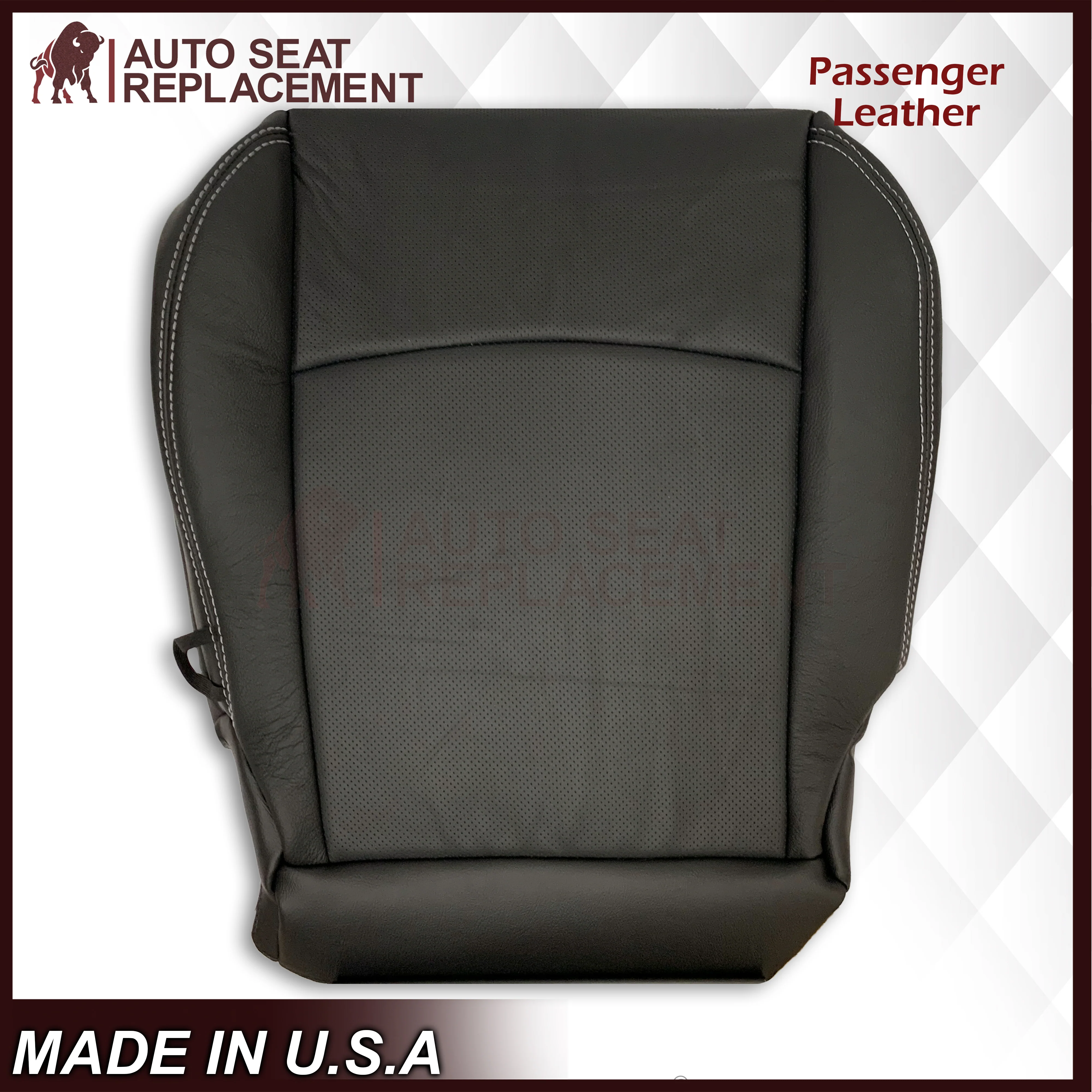 2009 - 2012 Dodge Ram 1500 2500 3500 Laramie Bottom Or Top Replacement Seat Cover in Dark Slate (Dark Gray) With Perforated Inserts - Image 4