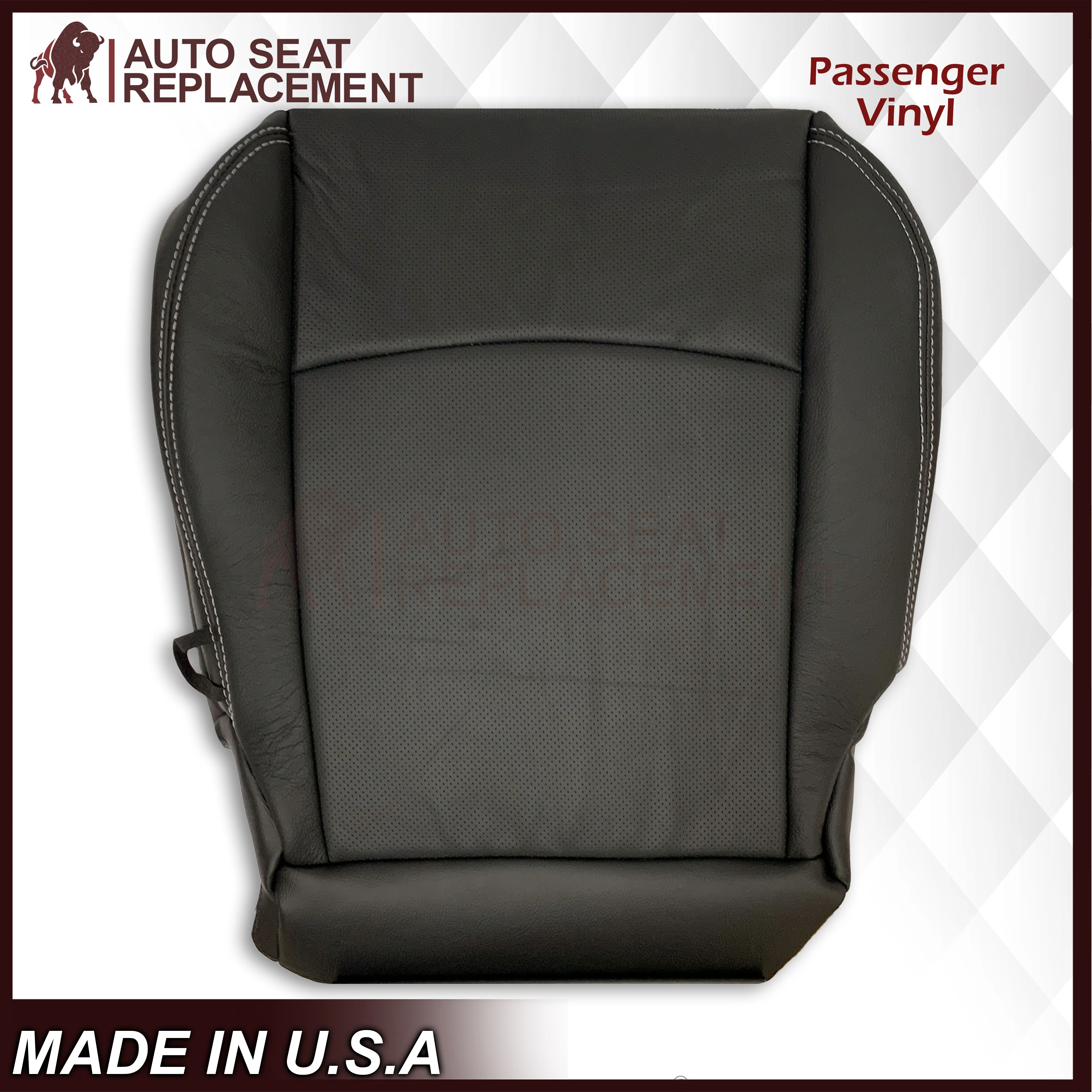 2009 - 2012 Dodge Ram 1500 2500 3500 Laramie Bottom Or Top Replacement Seat Cover in Dark Slate (Dark Gray) With Perforated Inserts - Image 44
