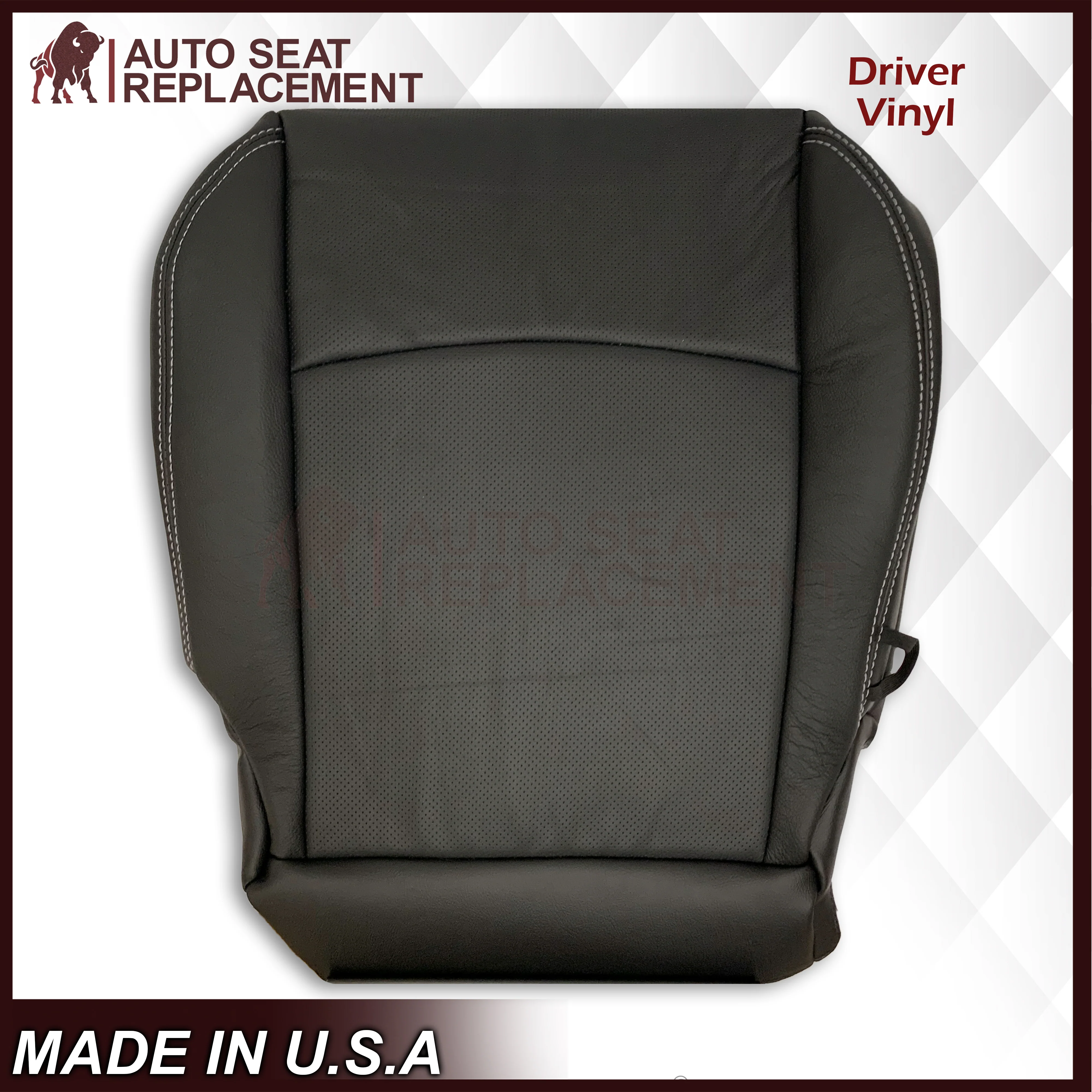 2009 - 2012 Dodge Ram 1500 2500 3500 Laramie Bottom Or Top Replacement Seat Cover in Dark Slate (Dark Gray) With Perforated Inserts - Image 8