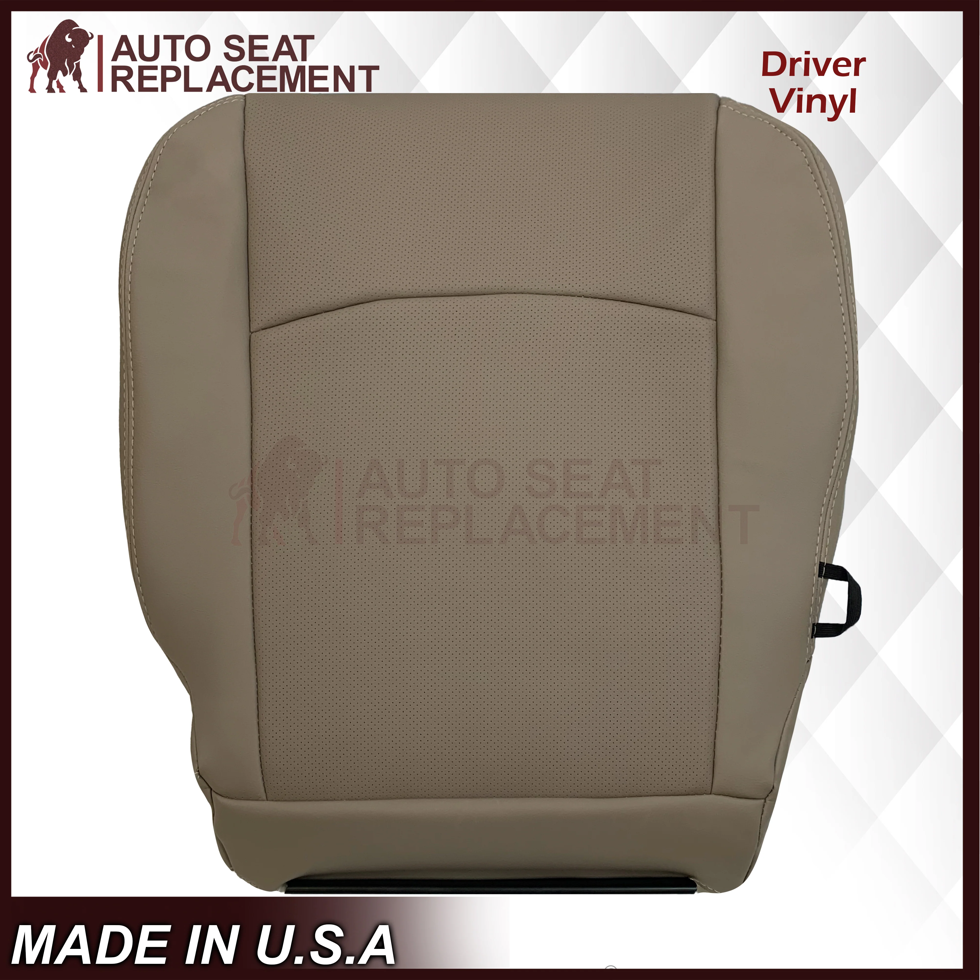 2009 - 2012 Dodge Ram 1500 2500 3500 Laramie Replacement Seat Cover in Light Pebble “Tan" With Perforated Inserts: Choose From Variants - Image 18