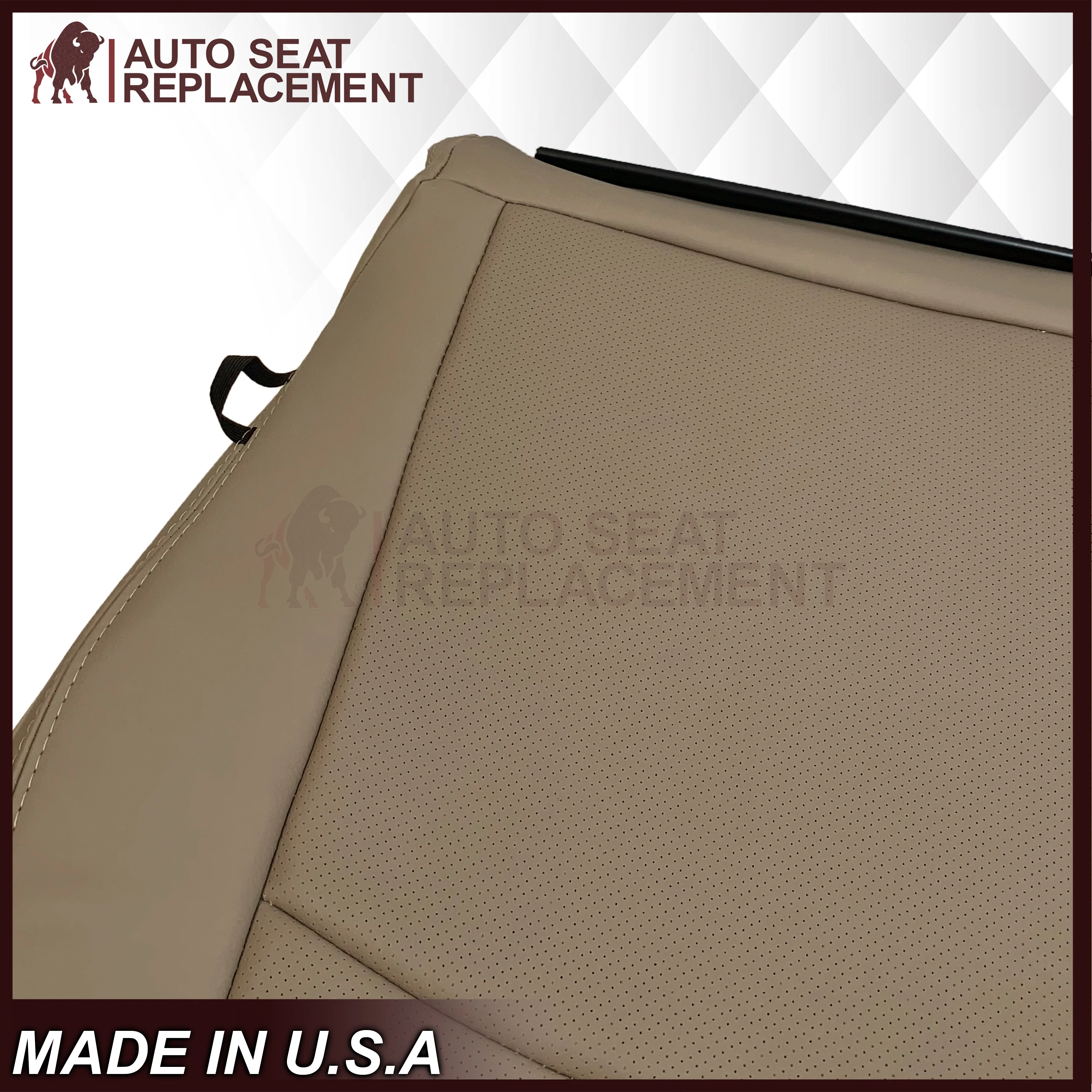 2009 - 2012 Dodge Ram 1500 2500 3500 Laramie Replacement Seat Cover in Light Pebble “Tan" With Perforated Inserts: Choose From Variants - Image 22