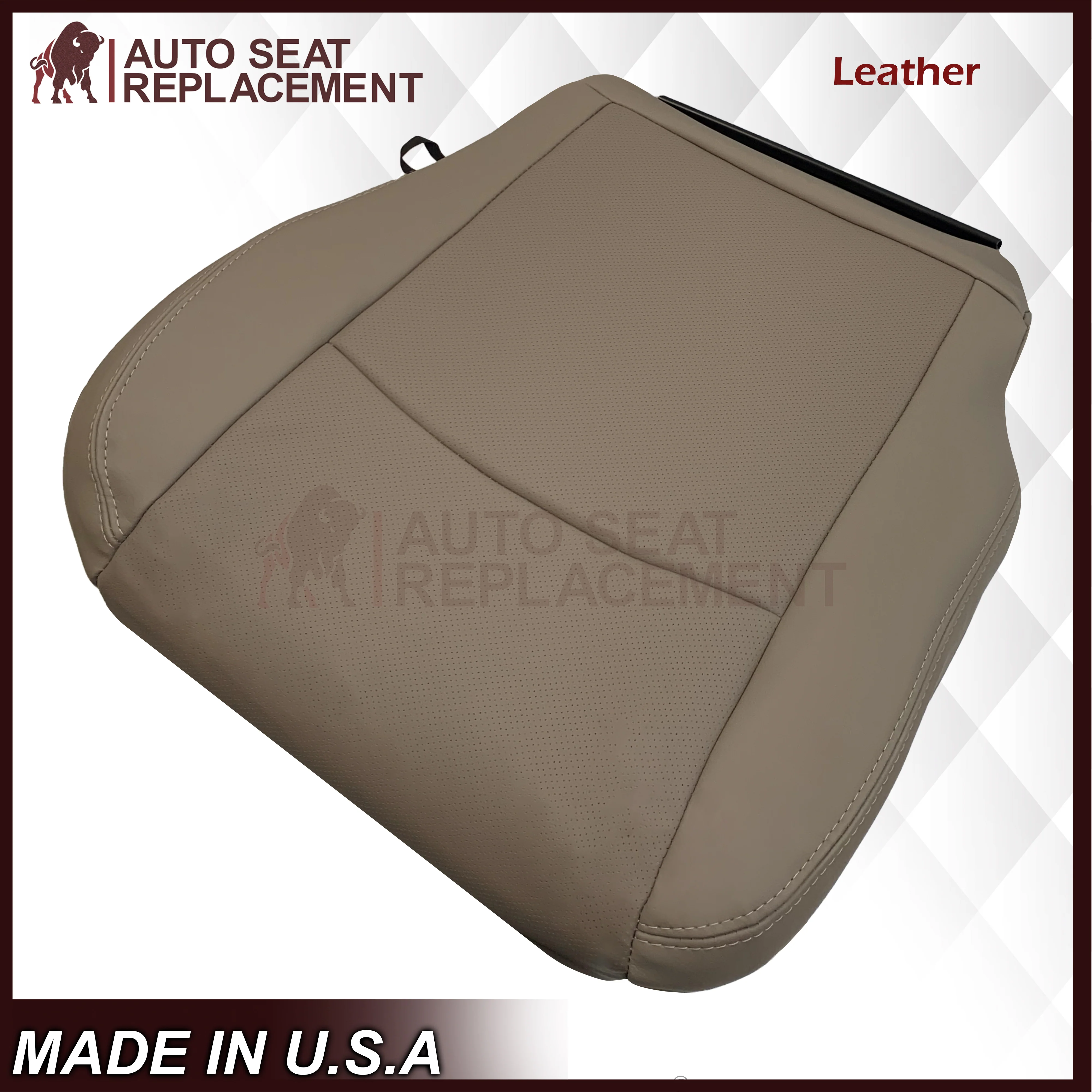 2009 - 2012 Dodge Ram 1500 2500 3500 Laramie Replacement Seat Cover in Light Pebble “Tan" With Perforated Inserts: Choose From Variants - Image 5