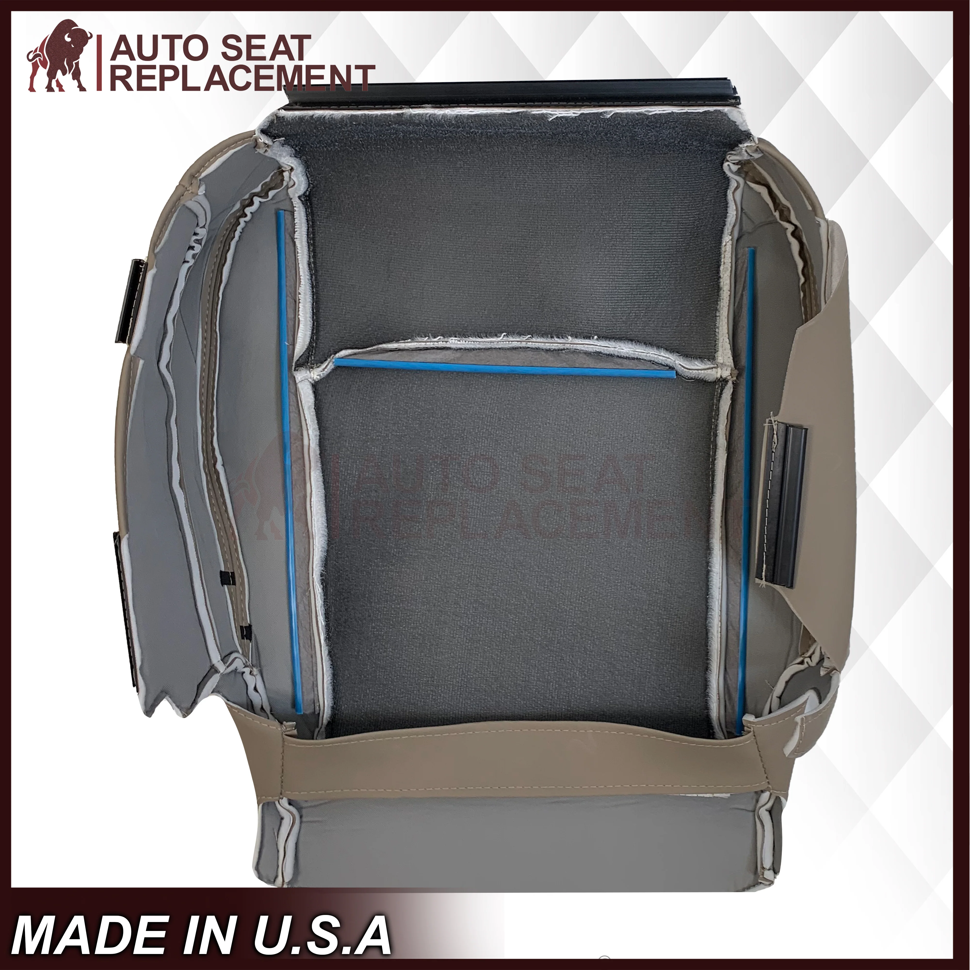 2009 - 2012 Dodge Ram 1500 2500 3500 Laramie Replacement Seat Cover in Light Pebble “Tan" With Perforated Inserts: Choose From Variants - Image 8