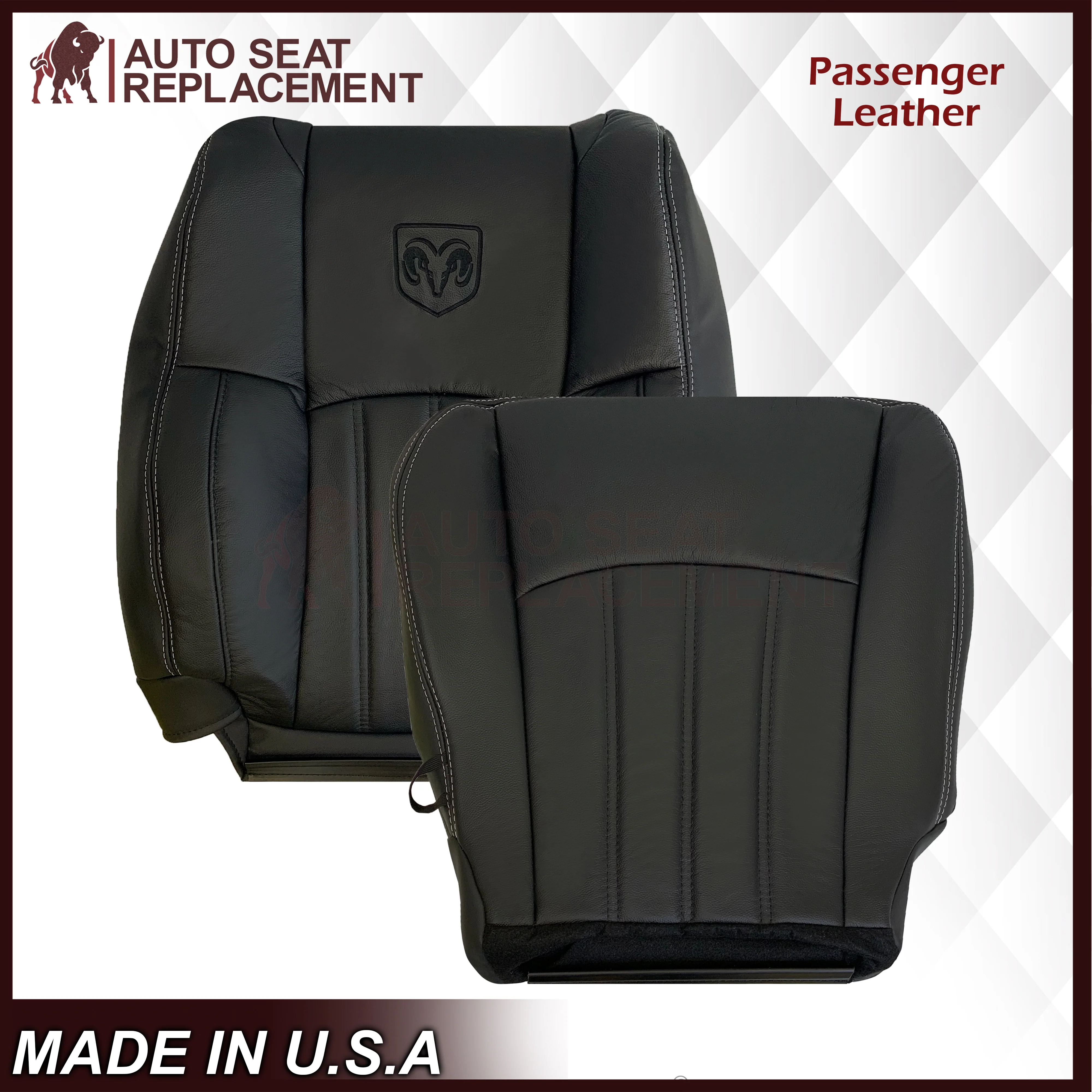 2009 - 2012 Dodge Ram 1500 2500 3500 Laramie Replacement Seat Covers in Dark Slate (Dark Gray) - Image 23