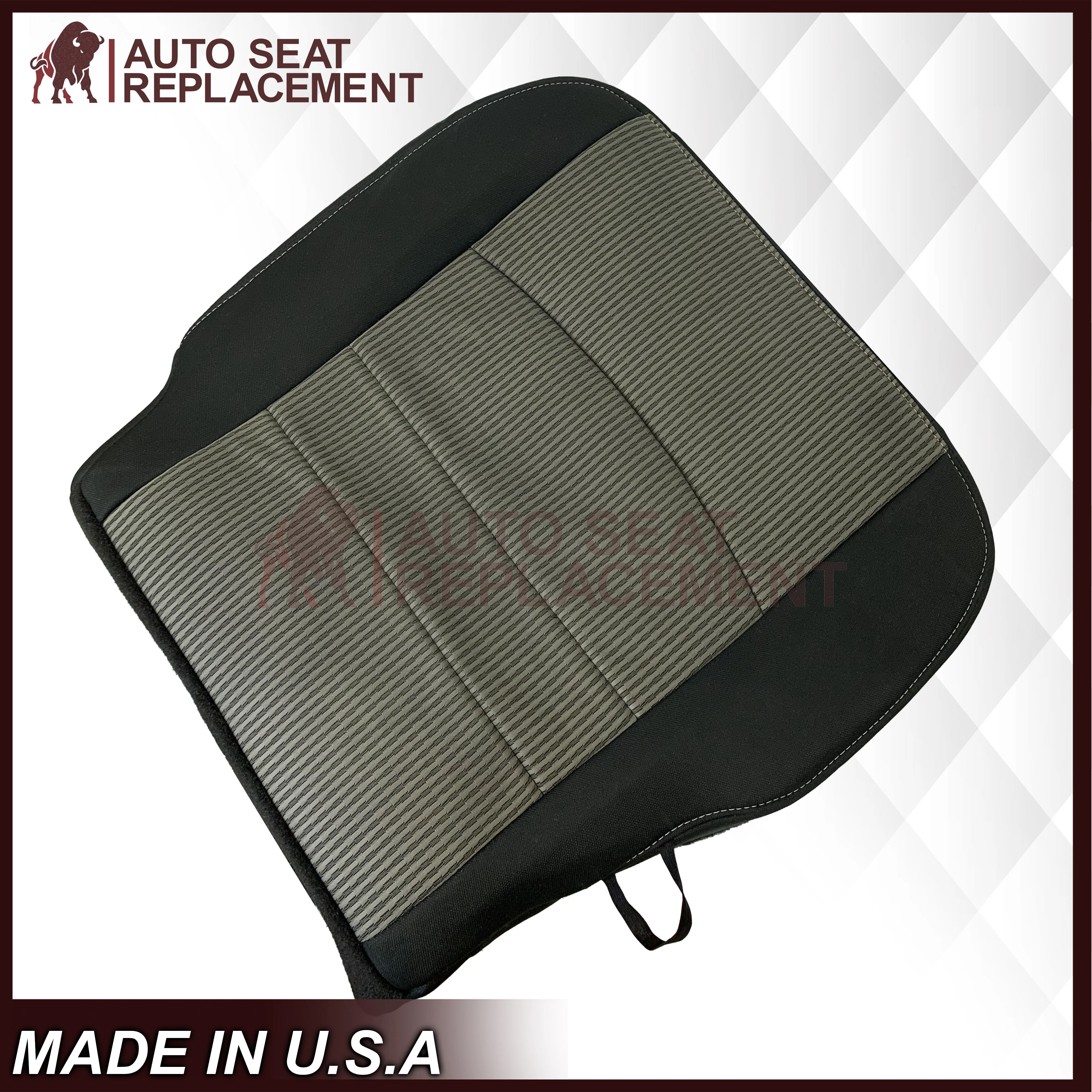 2009-2012 Dodge Ram SLT Front Bottom Replacement Cloth Seat Cover In Dark Gray - Image 6