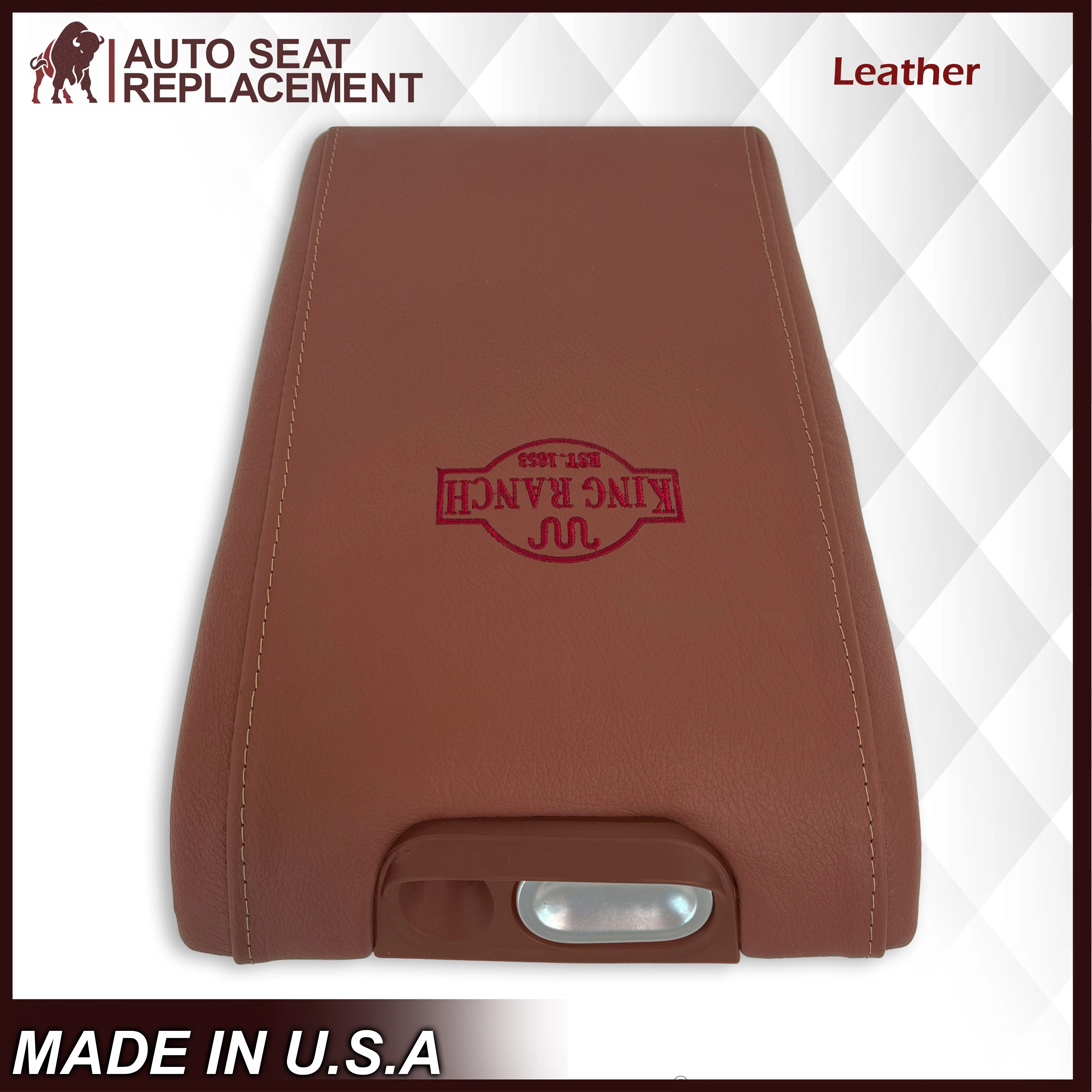 2009-2012 Ford F150 King Ranch Center Armrest Console Lid GENUINE LEATHER /Synthetic Leather Replacement Cover - Image 6