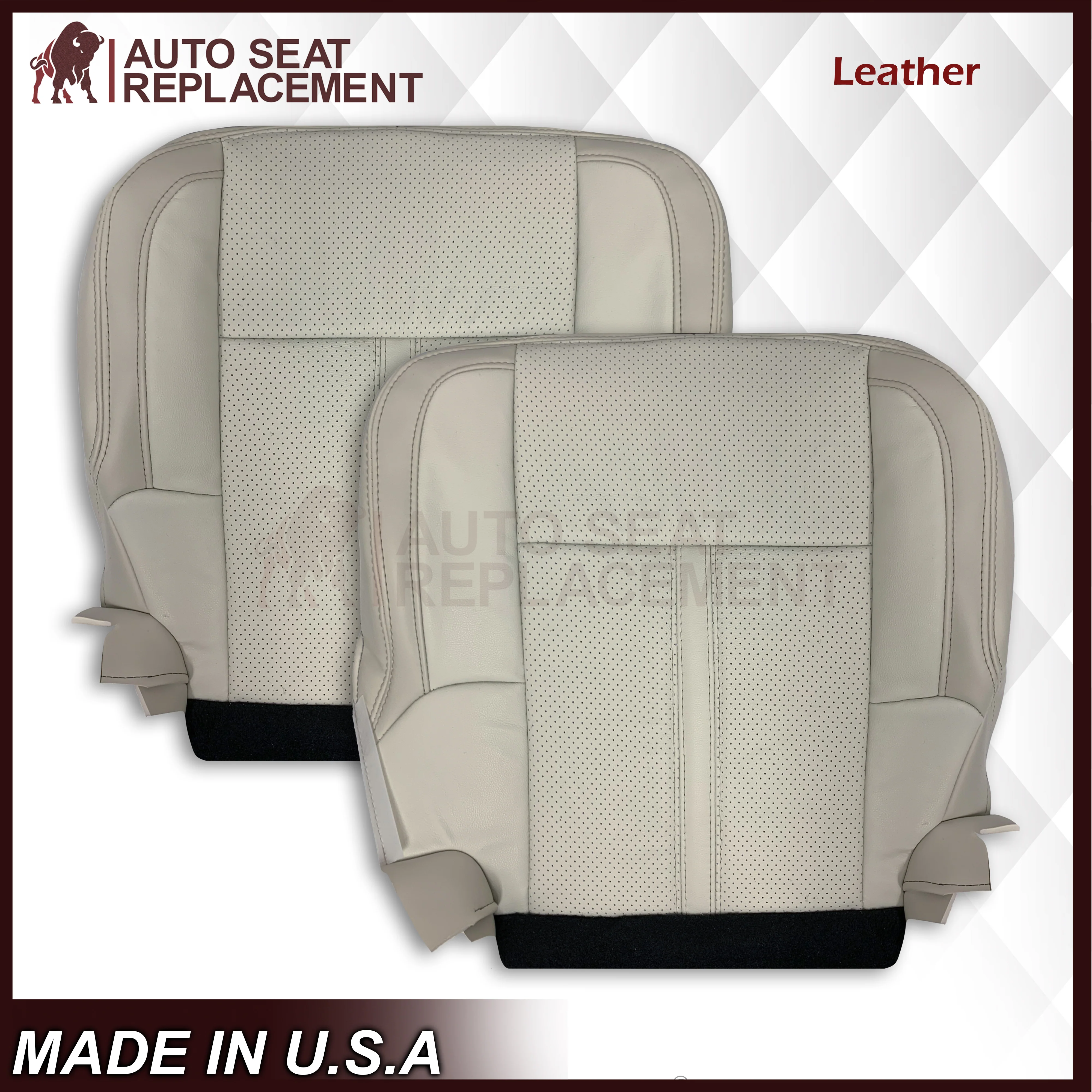 2009 - 2012 Lincoln MKS Replacement Seat Covers in Tan: Choose Genuine Leather or Vinyl - Image 13
