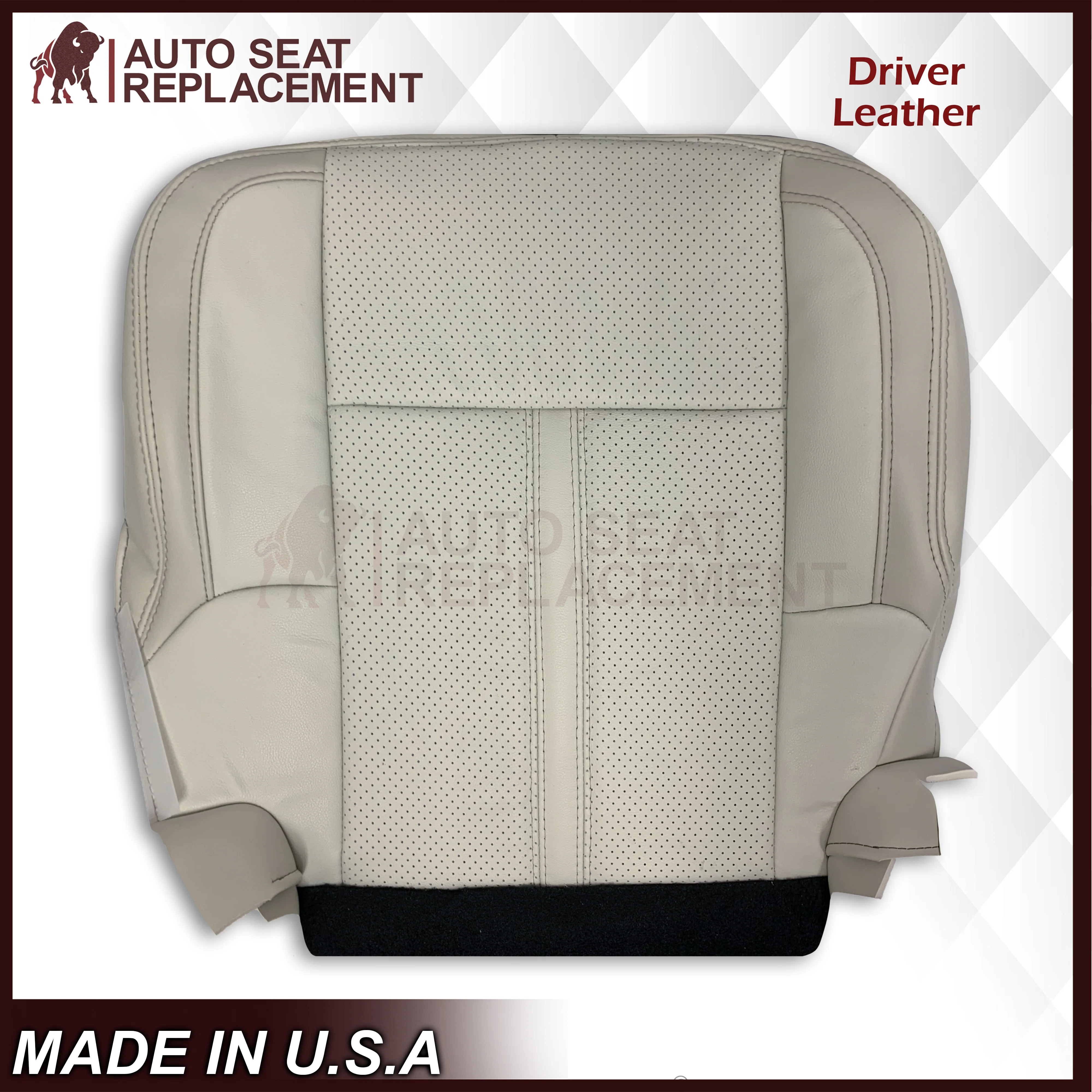 2009 - 2012 Lincoln MKS Replacement Seat Covers in Tan: Choose Genuine Leather or Vinyl - Image 5