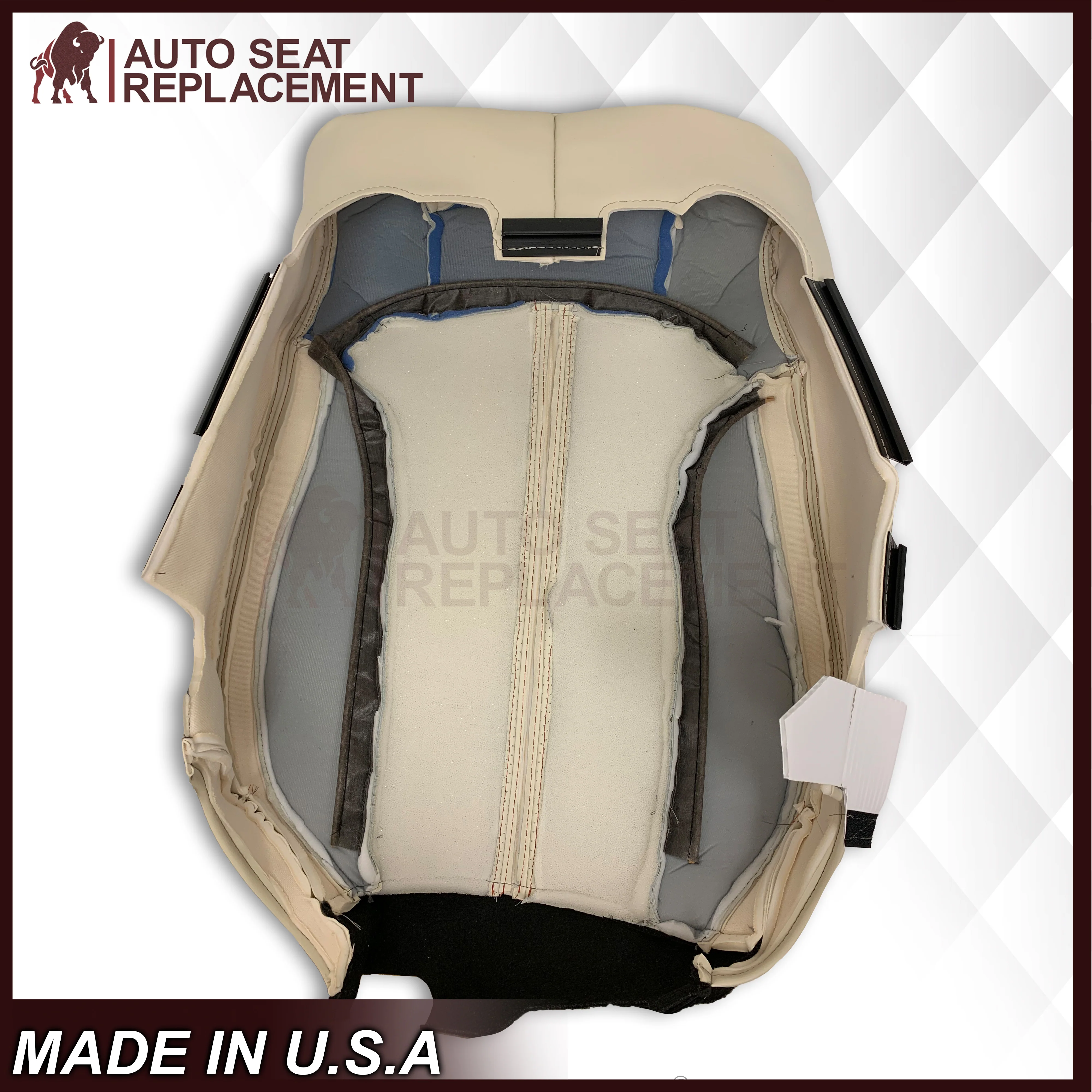 2009 - 2012 Lincoln MKS Replacement Seat Covers in Tan: Choose Genuine Leather or Vinyl - Image 8