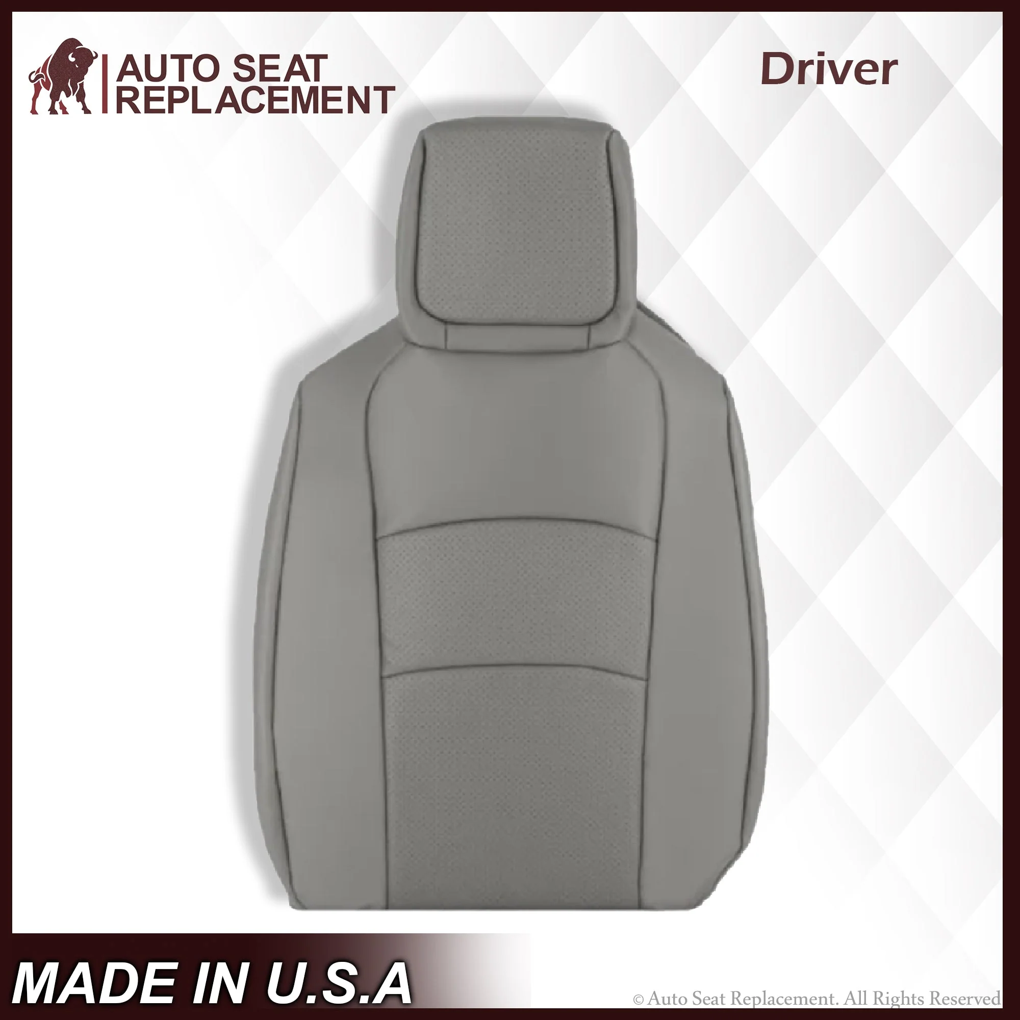 2009-2014 Ford E350 E450 E550 Econoline Van PERFORATED Bottom Seat Cover In Gray - Image 8