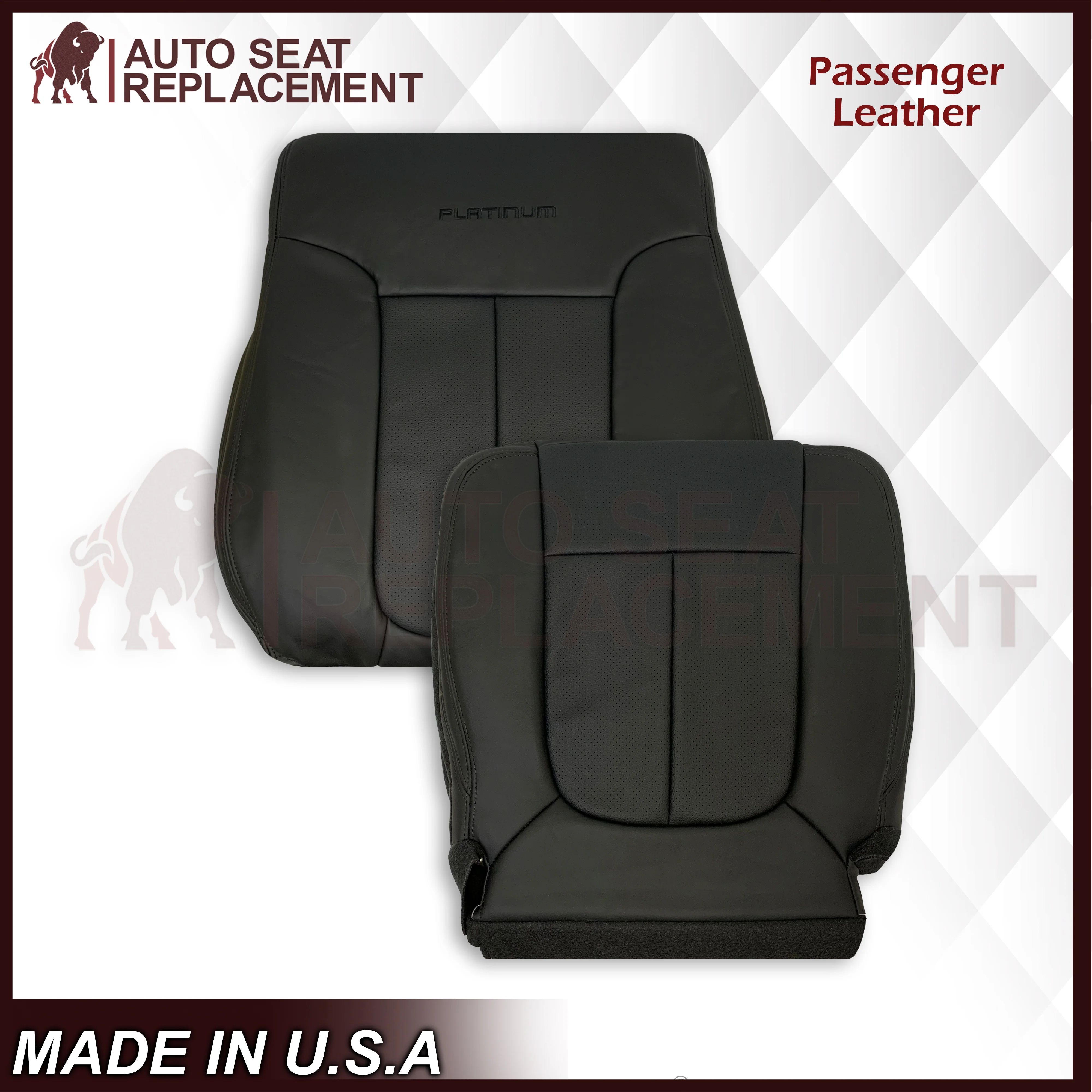 2009 - 2014 Ford F-150 PLATINUM EDITION Perforated Genuine Leather or Synthetic Leather Seat Covers - Image 16