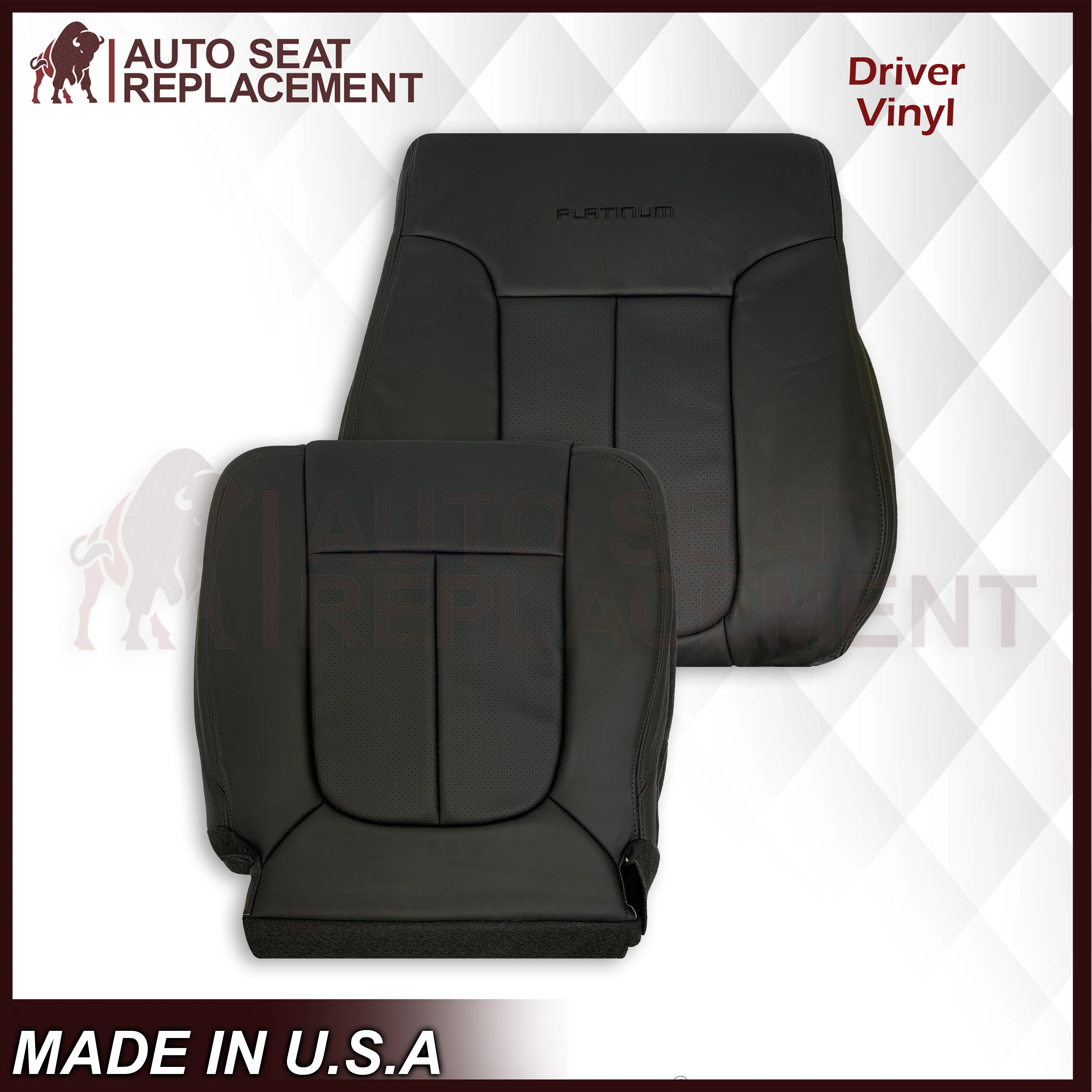 2009 - 2014 Ford F-150 PLATINUM EDITION Perforated Genuine Leather or Synthetic Leather Seat Covers - Image 24