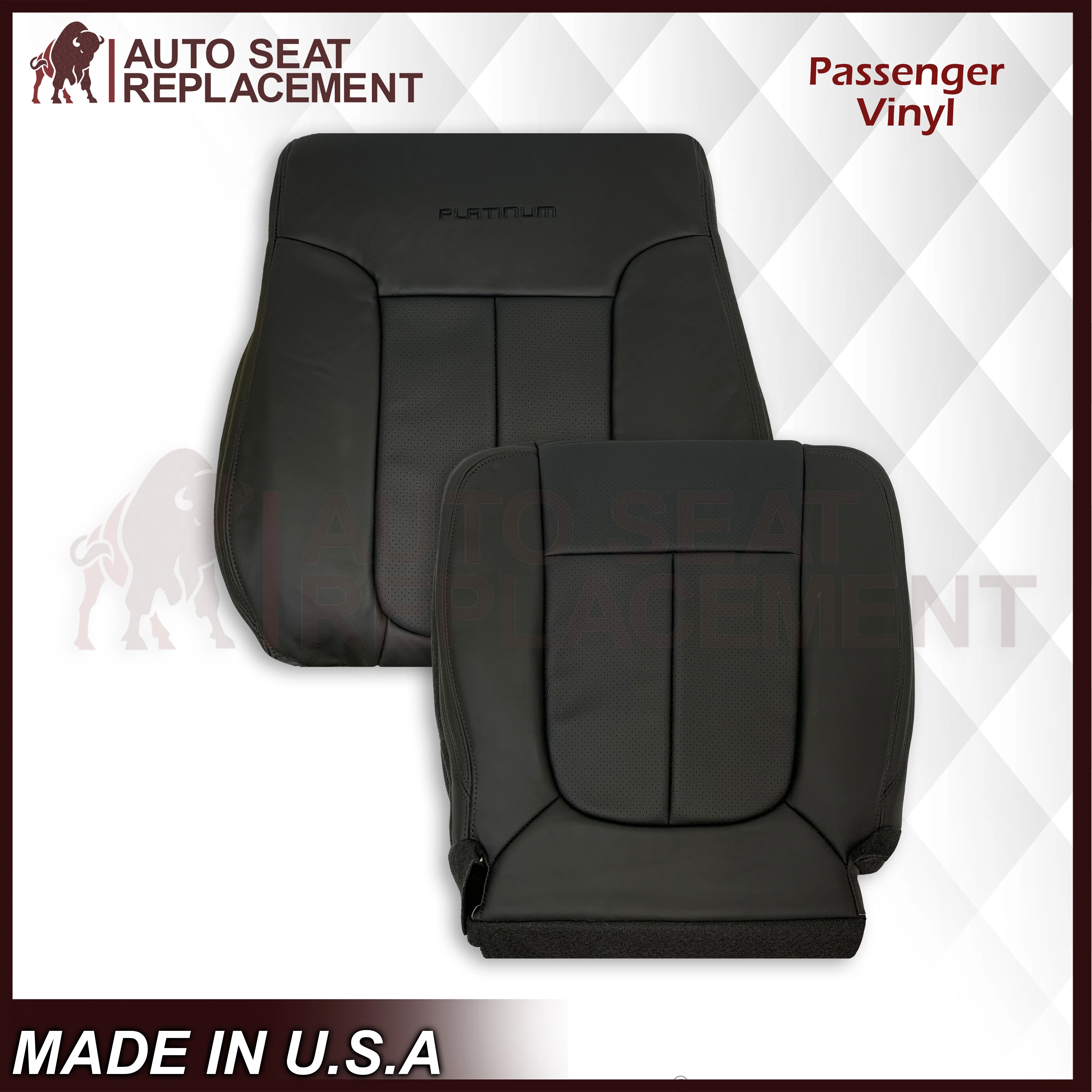 2009 - 2014 Ford F-150 PLATINUM EDITION Perforated Genuine Leather or Synthetic Leather Seat Covers - Image 25