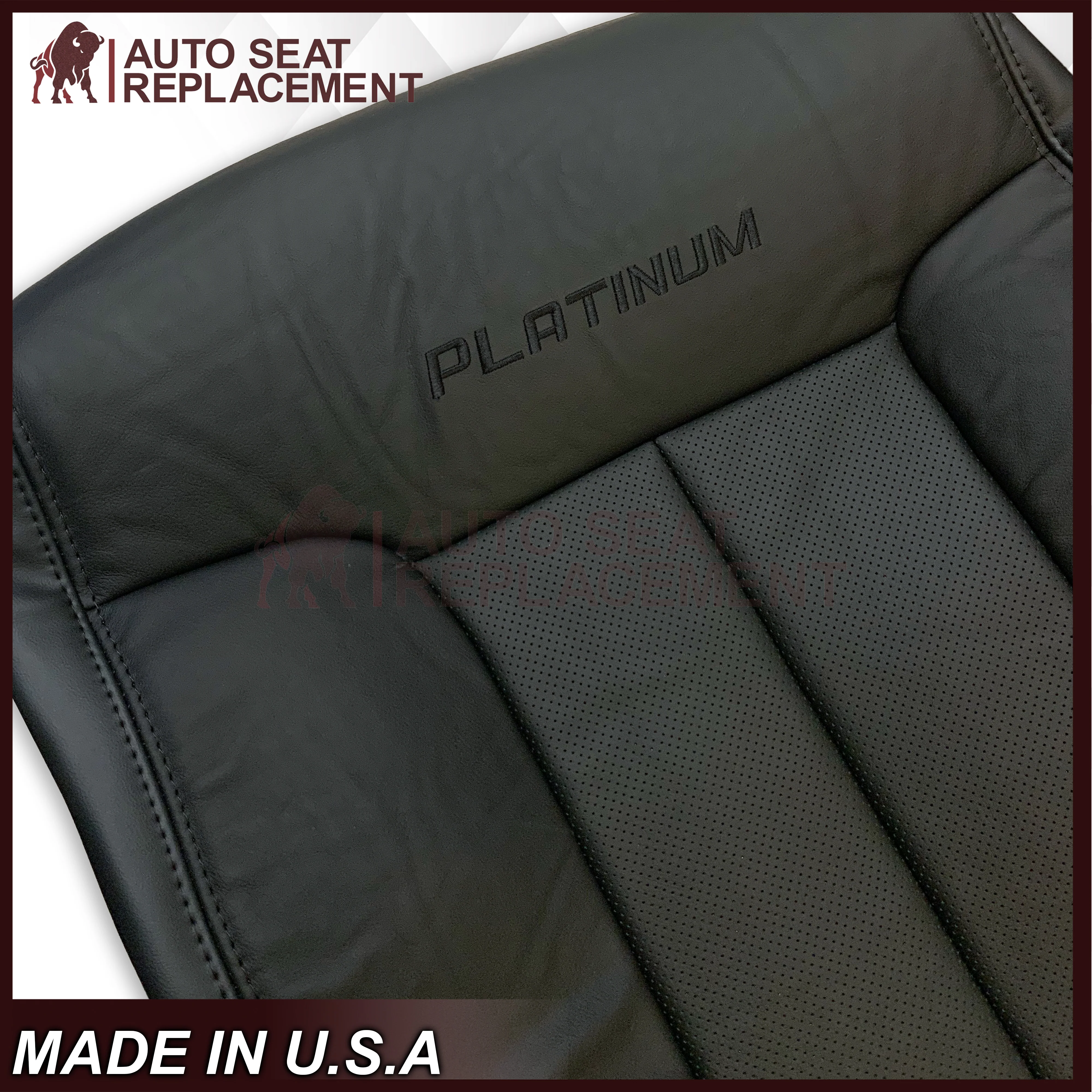 2009 - 2014 Ford F150 PLATINUM EDITION (2nd) Second Row Perforated Leather or Vinyl Seat Covers - Image 10
