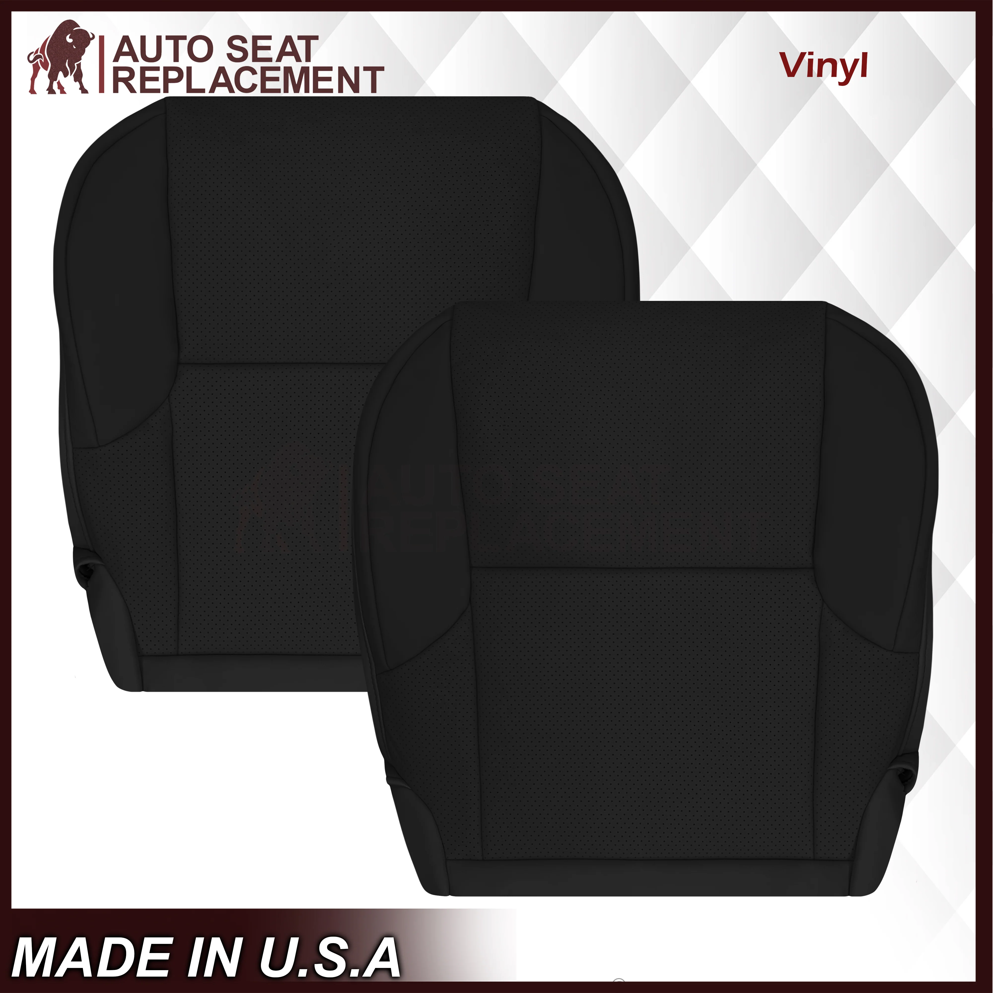 2010-2013 Lexus GX460 Replacement Perforated Synthetic Leather Seat Cover: Black Perforated - Image 3