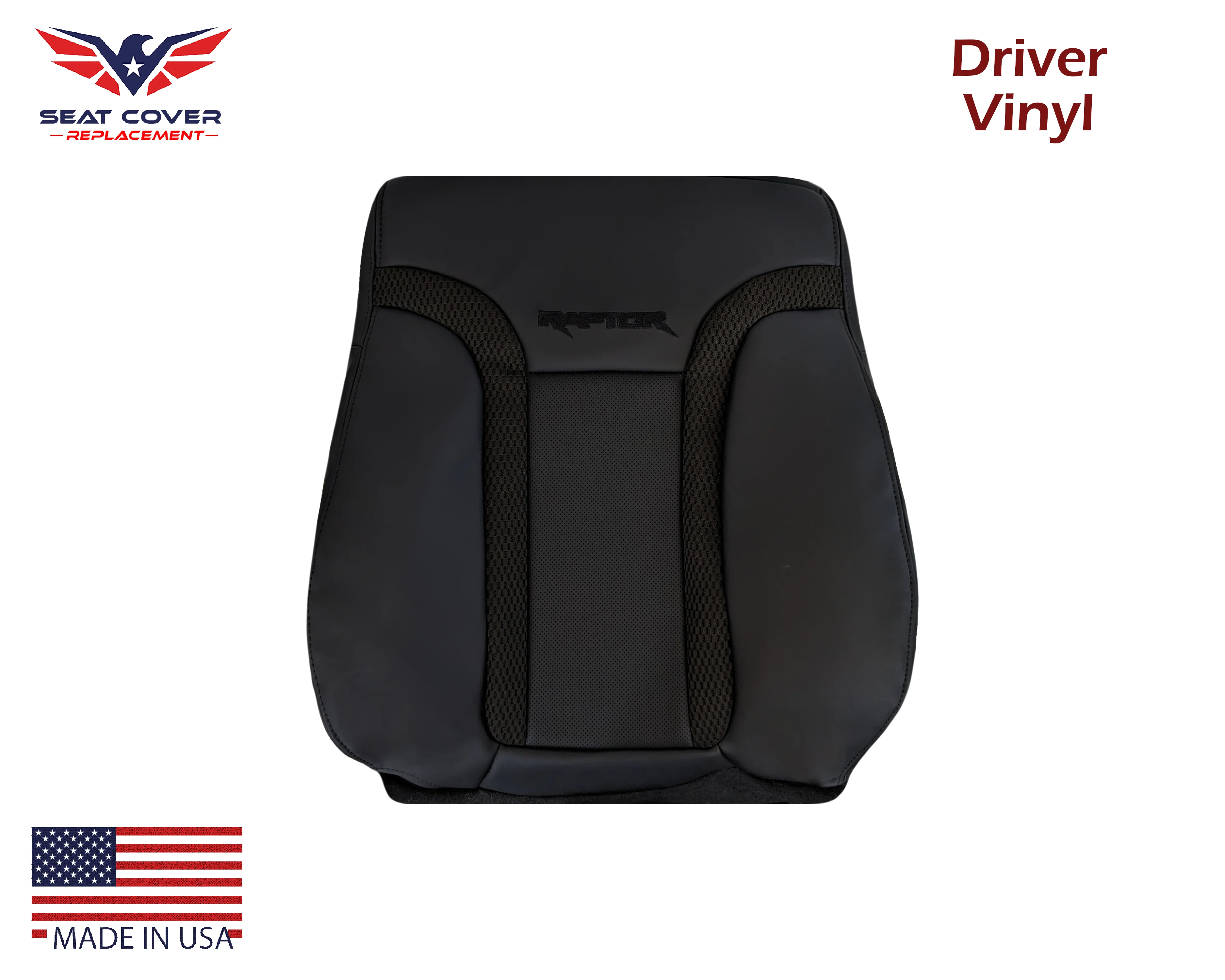 2010 - 2014 Ford F150 Raptor Bottom Perforated Seat Cover in Black Choose: Leather or Vinyl - Image 6