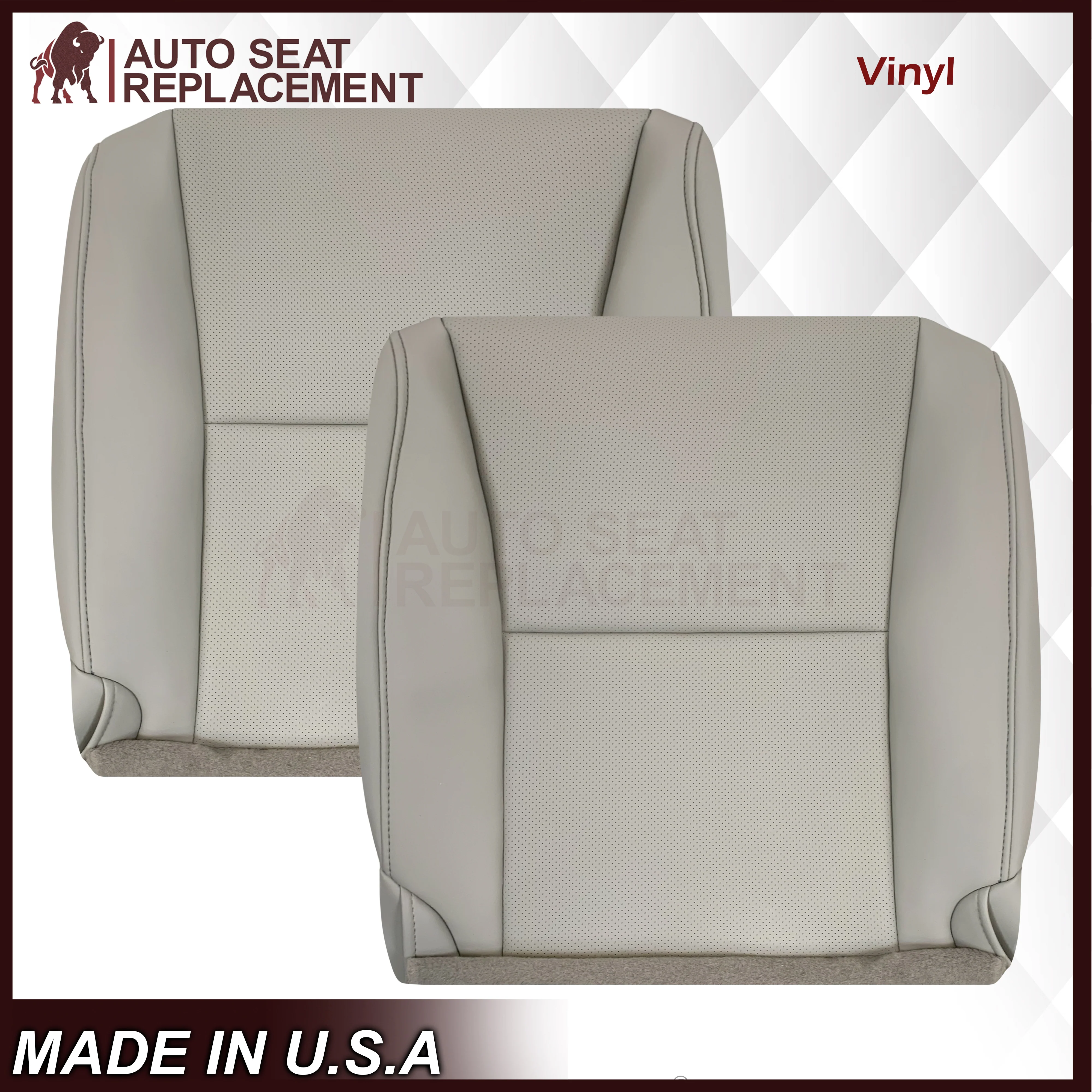 2010-2015 Lexus RX350 RX450H Replacement Synthetic Leather Seat Covers: Gray Perforated - Image 12