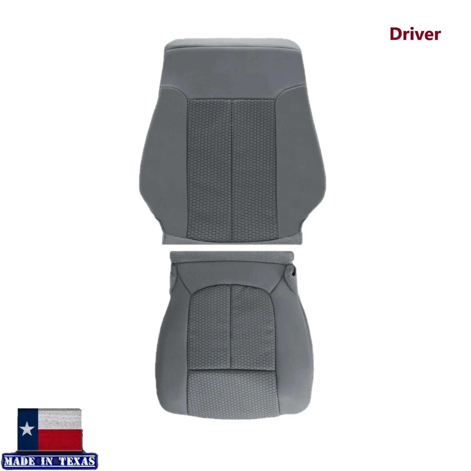 2011 - 2014 Ford F150 XLT Super Duty Gray Cloth Replacement Front Seat Covers - Image 6
