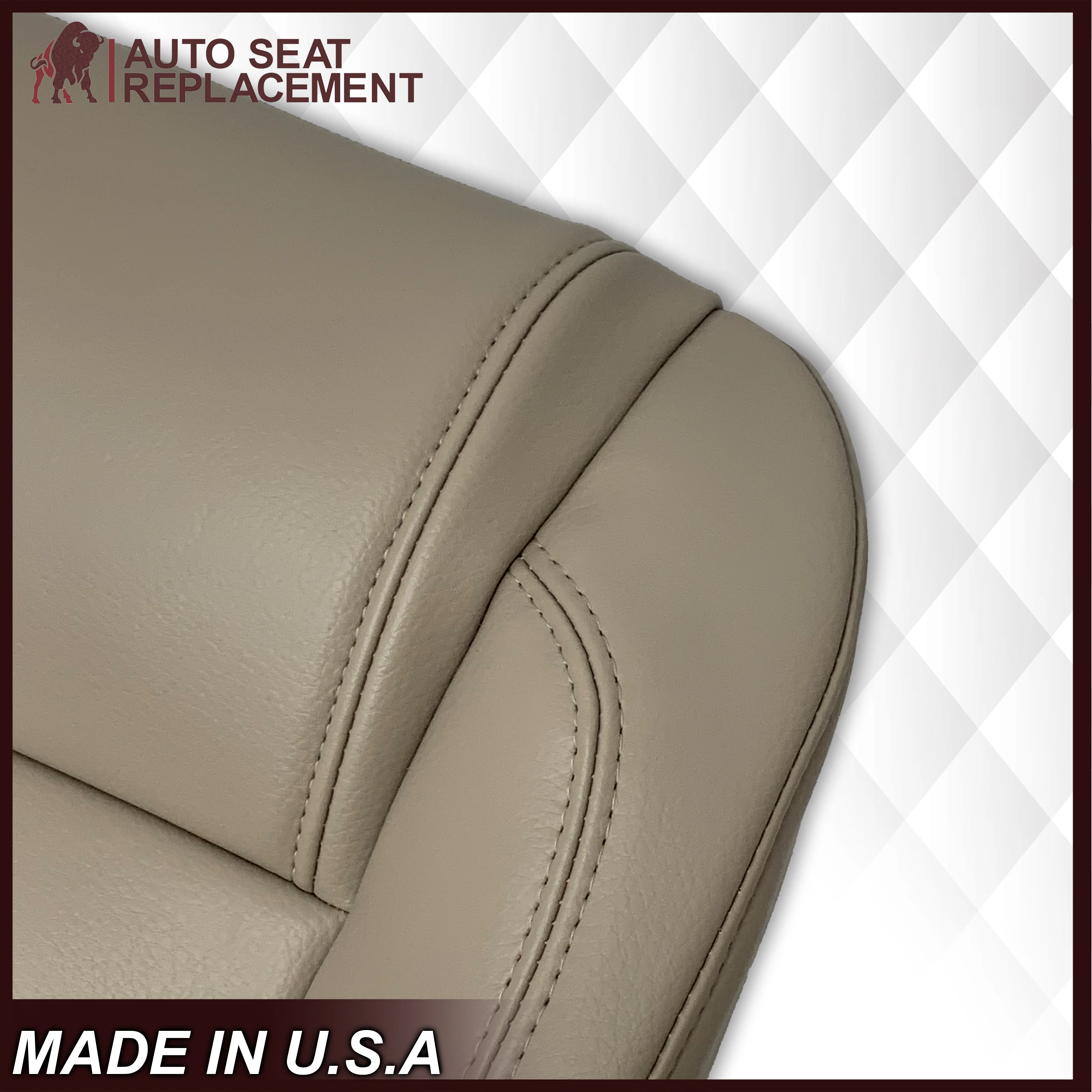 2011 - 2015 Ford Explorer Replacement Leather Bottom Seat Covers In Gray: Choose Leather OR Vinyl - Image 6