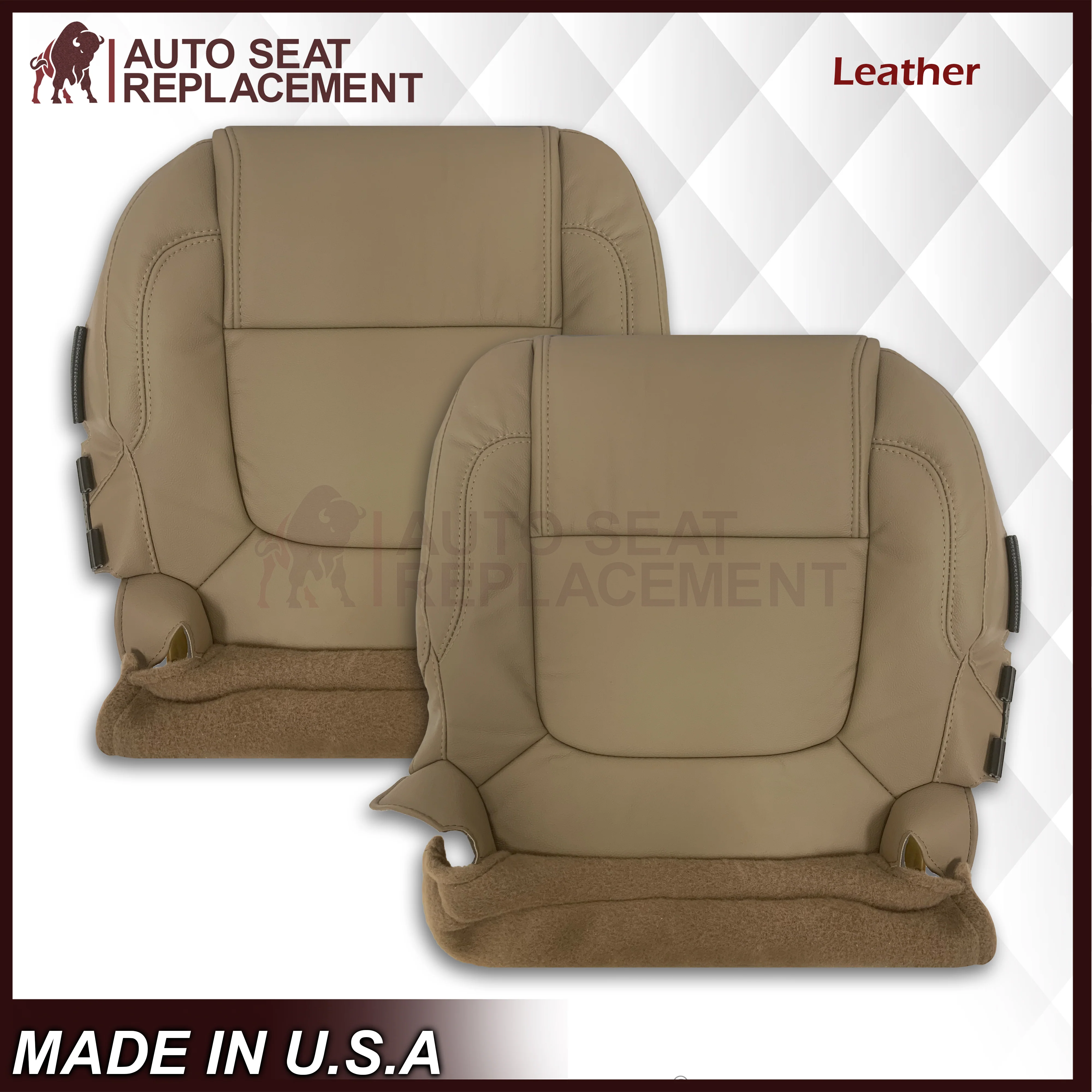 2011 - 2015 Ford Explorer Replacement Leather Bottom Seat Covers In Tan: Choose Leather OR Vinyl - Image 18