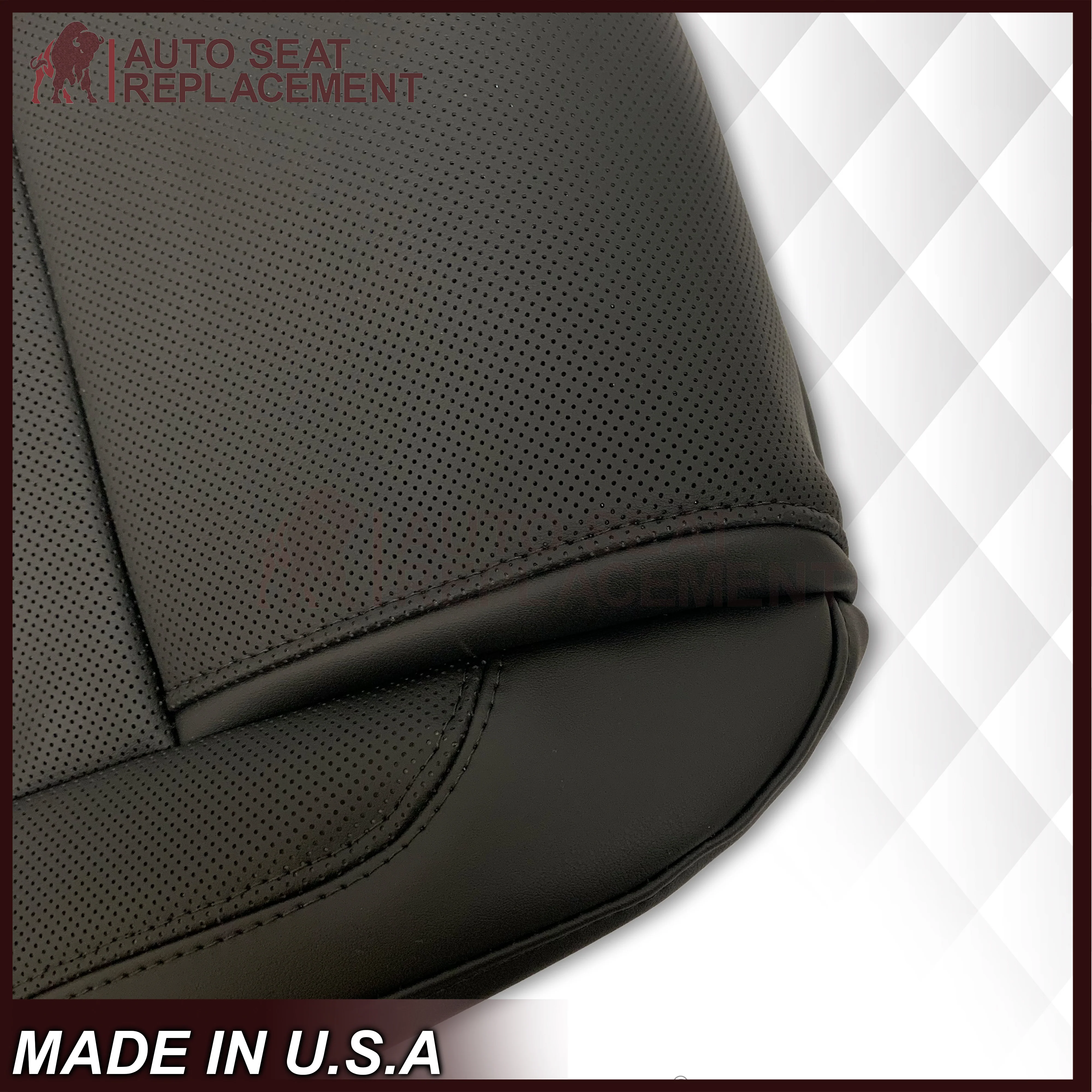 2011 - 2015 Ford Explorer Replacement Perforated Leather/Vinyl Bottom Seat Covers In Black : Choose Leather OR Vinyl - Image 13