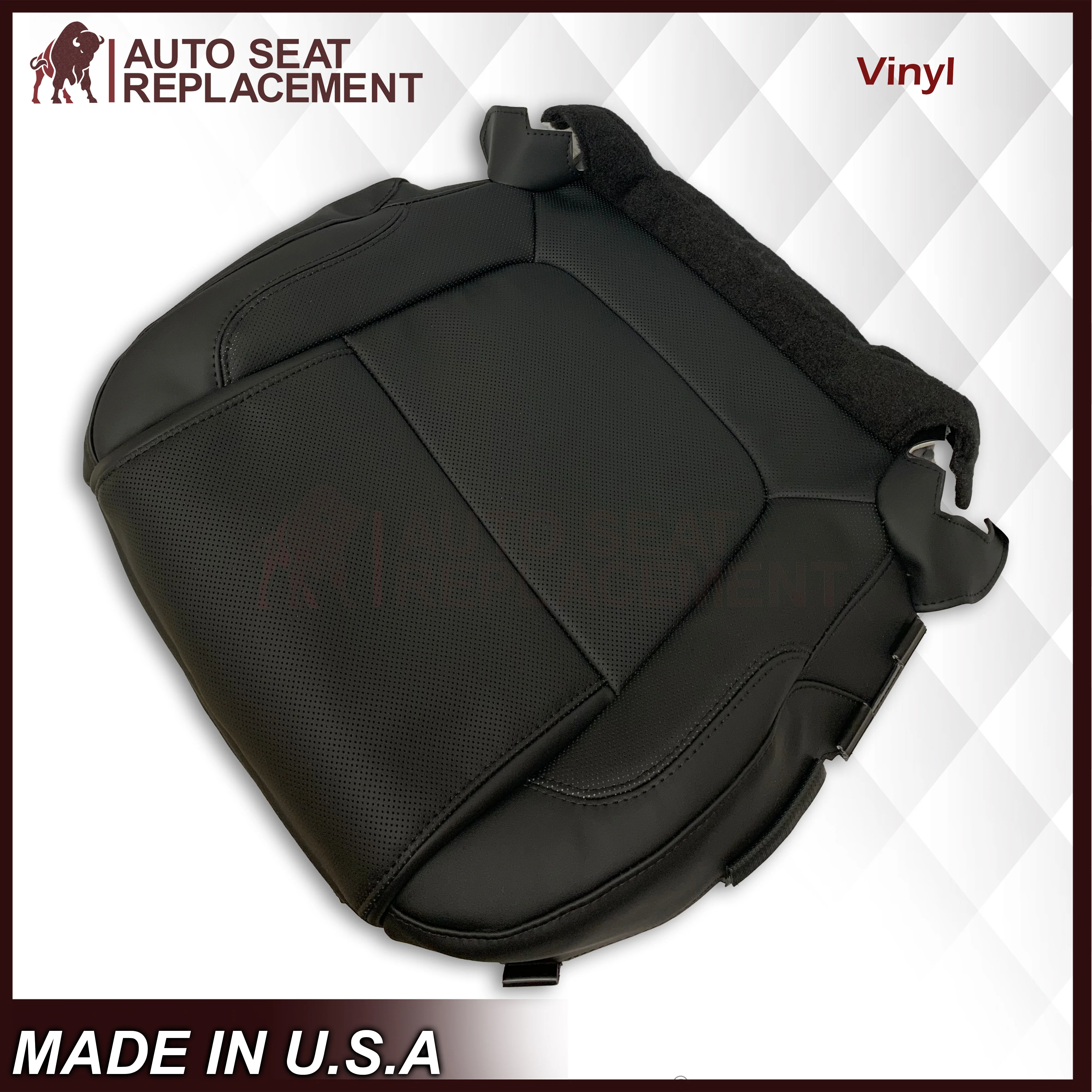 2011 - 2015 Ford Explorer Replacement Perforated Leather/Vinyl Bottom Seat Covers In Black : Choose Leather OR Vinyl - Image 6