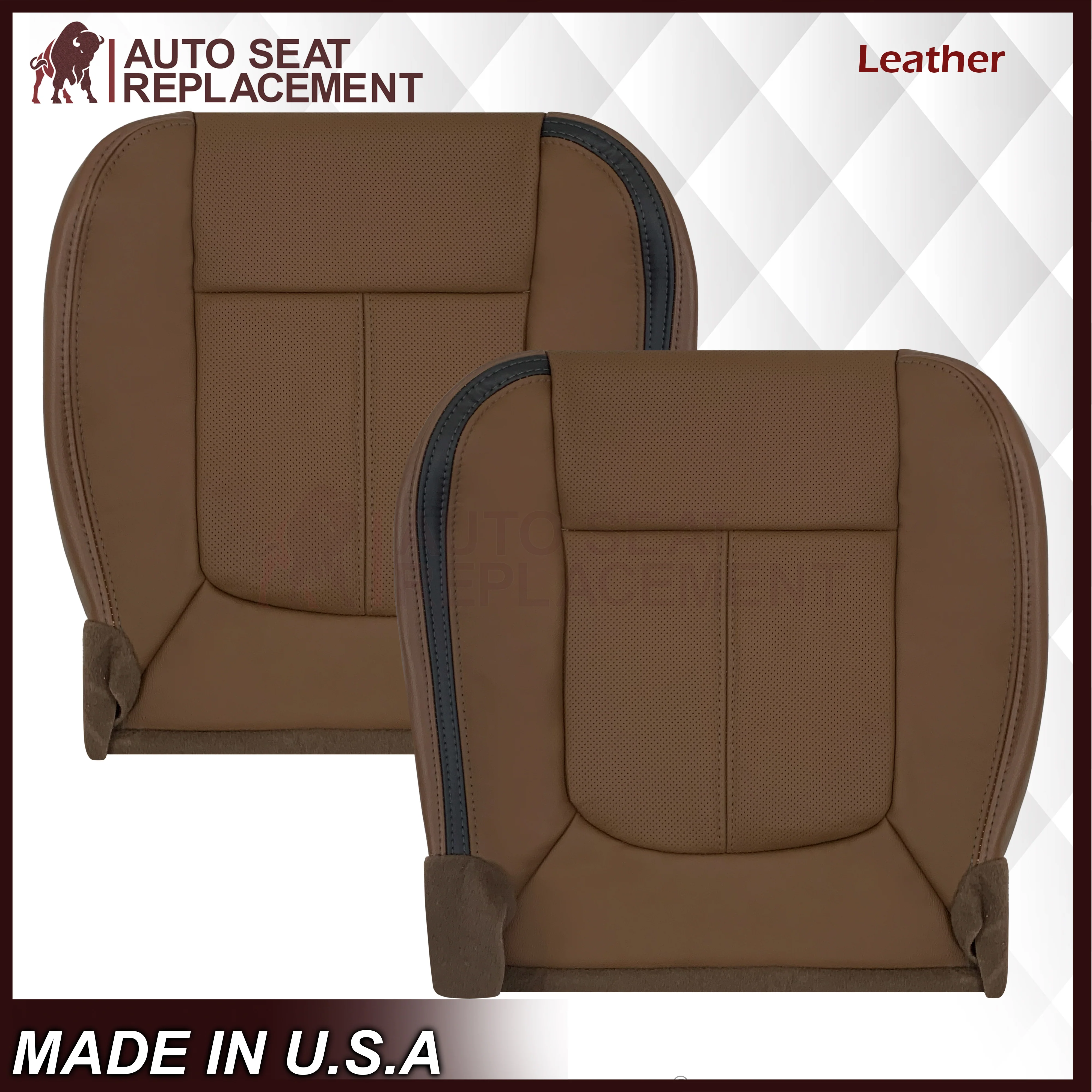 2013-2016 Ford F-250 F-350 F-450 F-550 Platinum Edition Replacement Seat Cover In Pecan Brown: Choose From Variants - Image 11