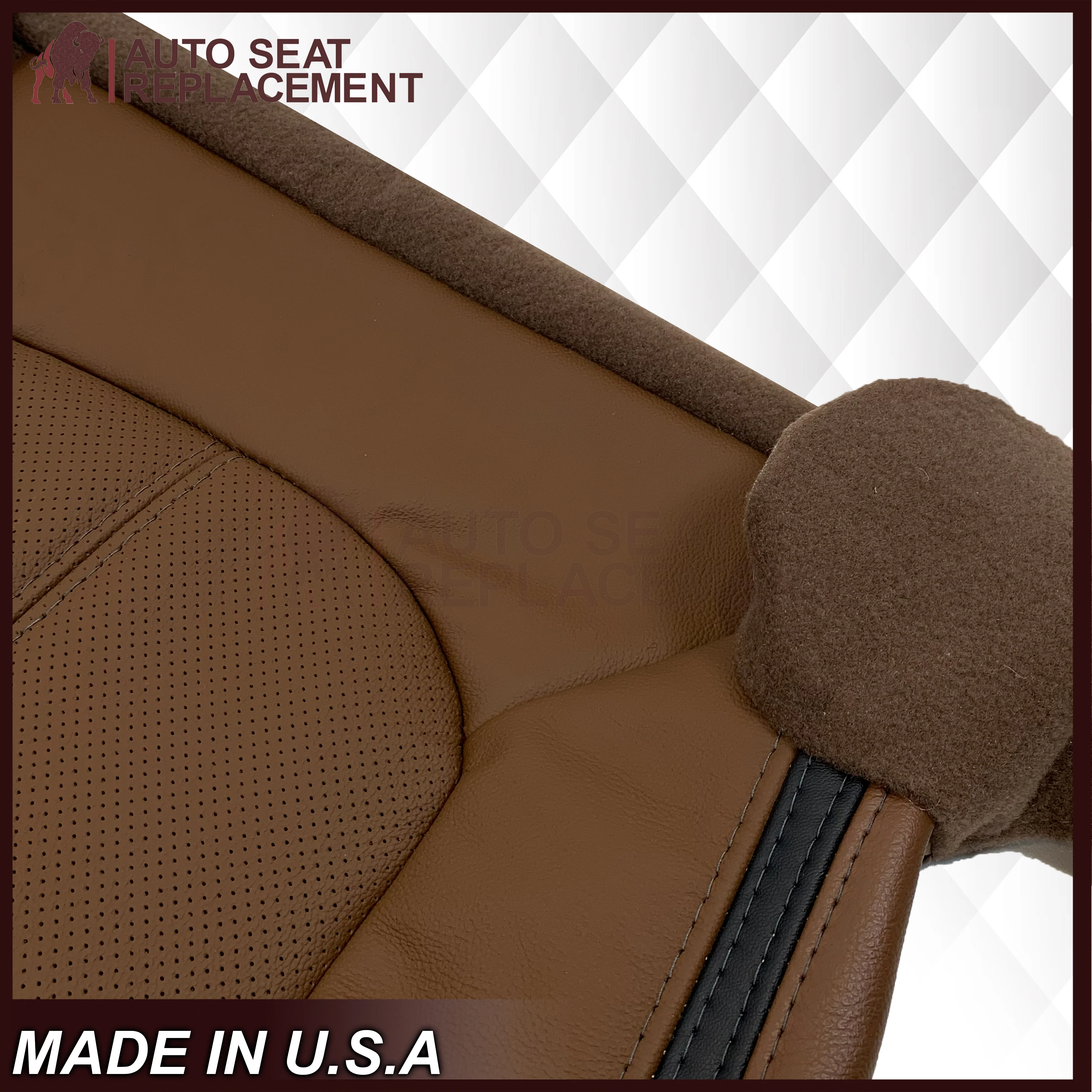 2013-2016 Ford F-250 F-350 F-450 F-550 Platinum Edition Replacement Seat Cover In Pecan Brown: Choose From Variants - Image 14