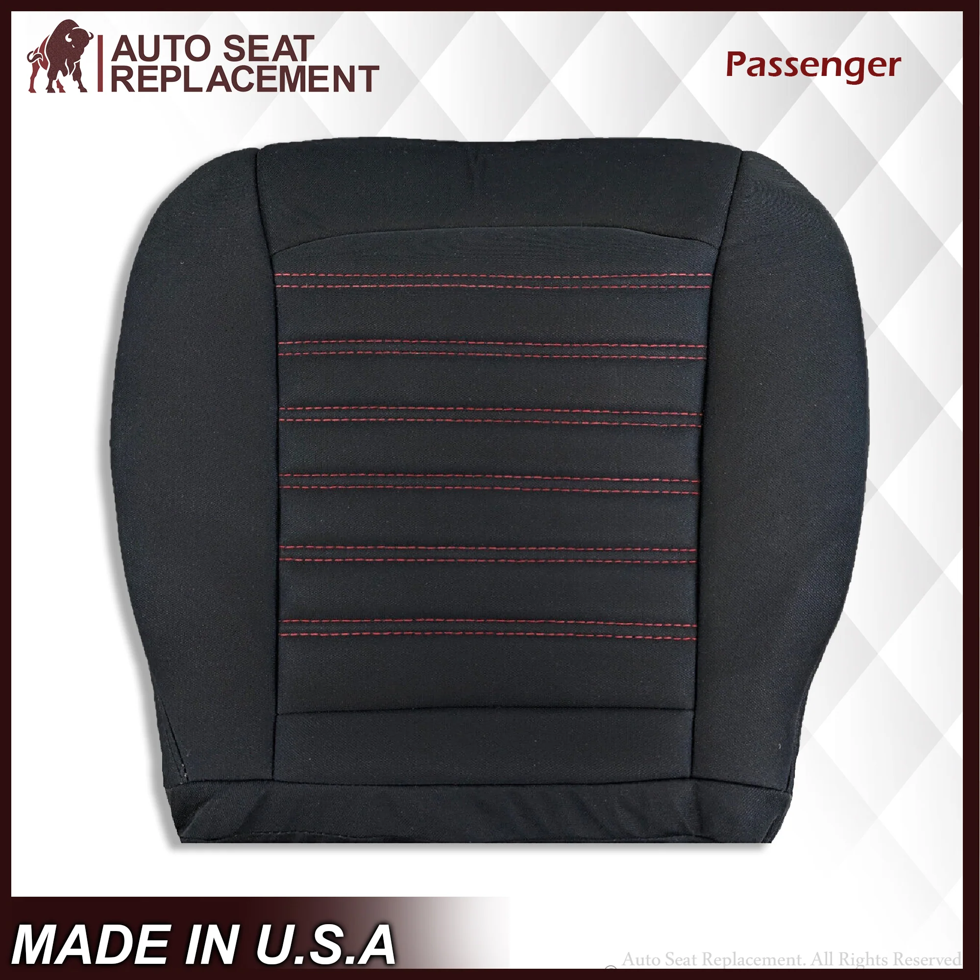 2013-2016 Ford Fusion Bottom Replacement Seat Cover in Black Cloth - Image 6