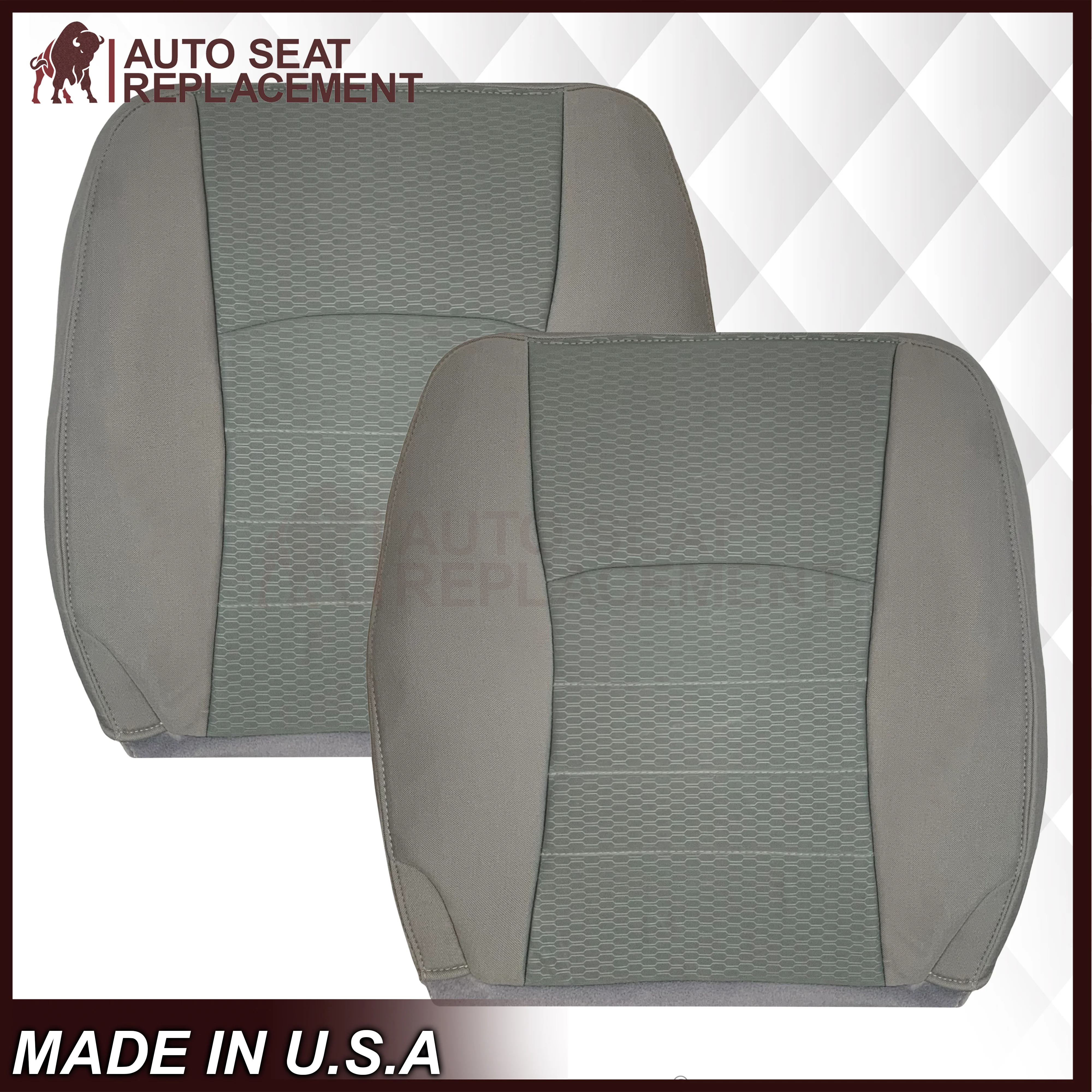 2013-2018 Dodge Ram ST Tradesman Bottom or Top Replacement Seat Cover: Cloth Diesel Gray - Image 7