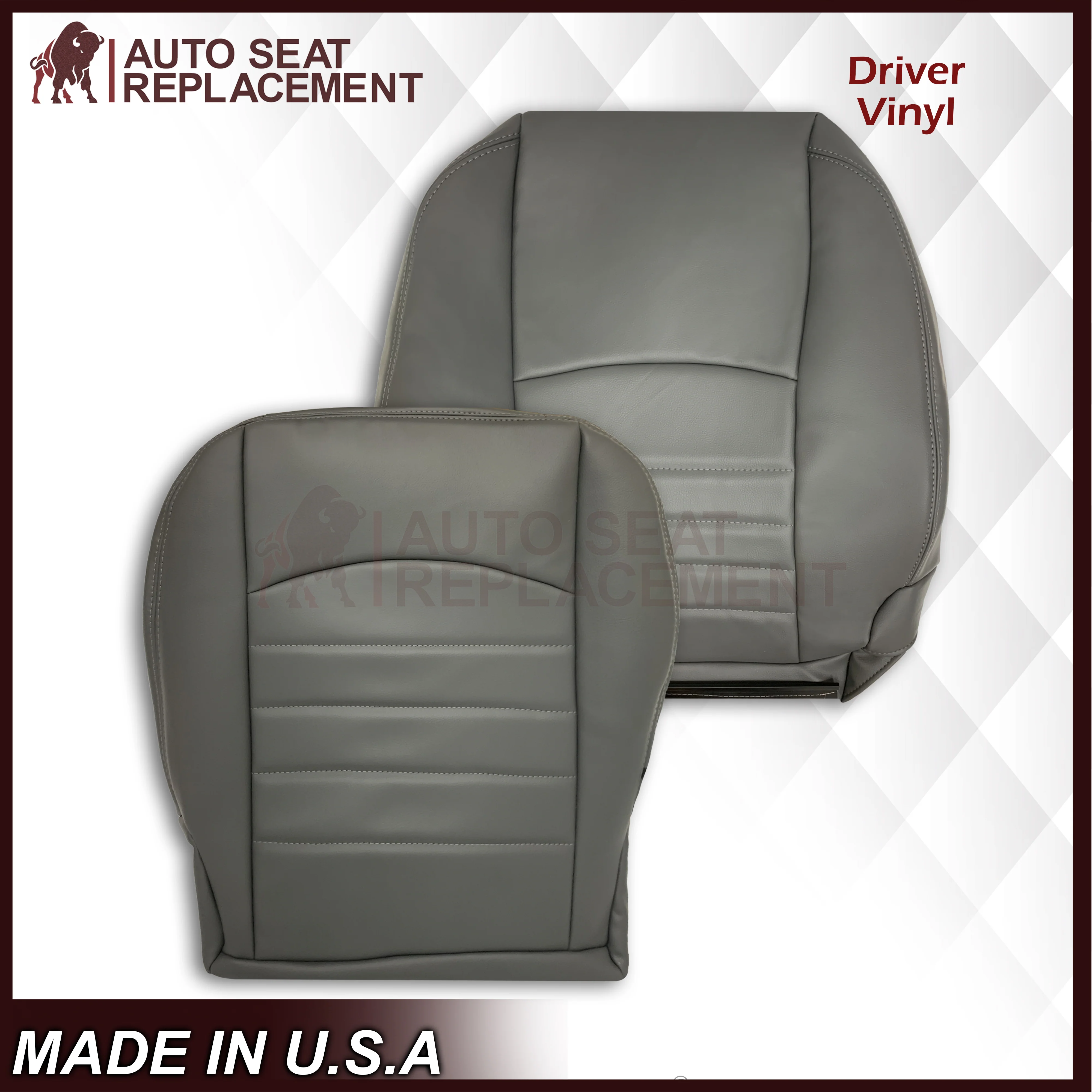 2013 - 2018 Dodge Ram Work Truck Replacement Vinyl Seat Covers Diesel Gray: Choose your side - Image 11