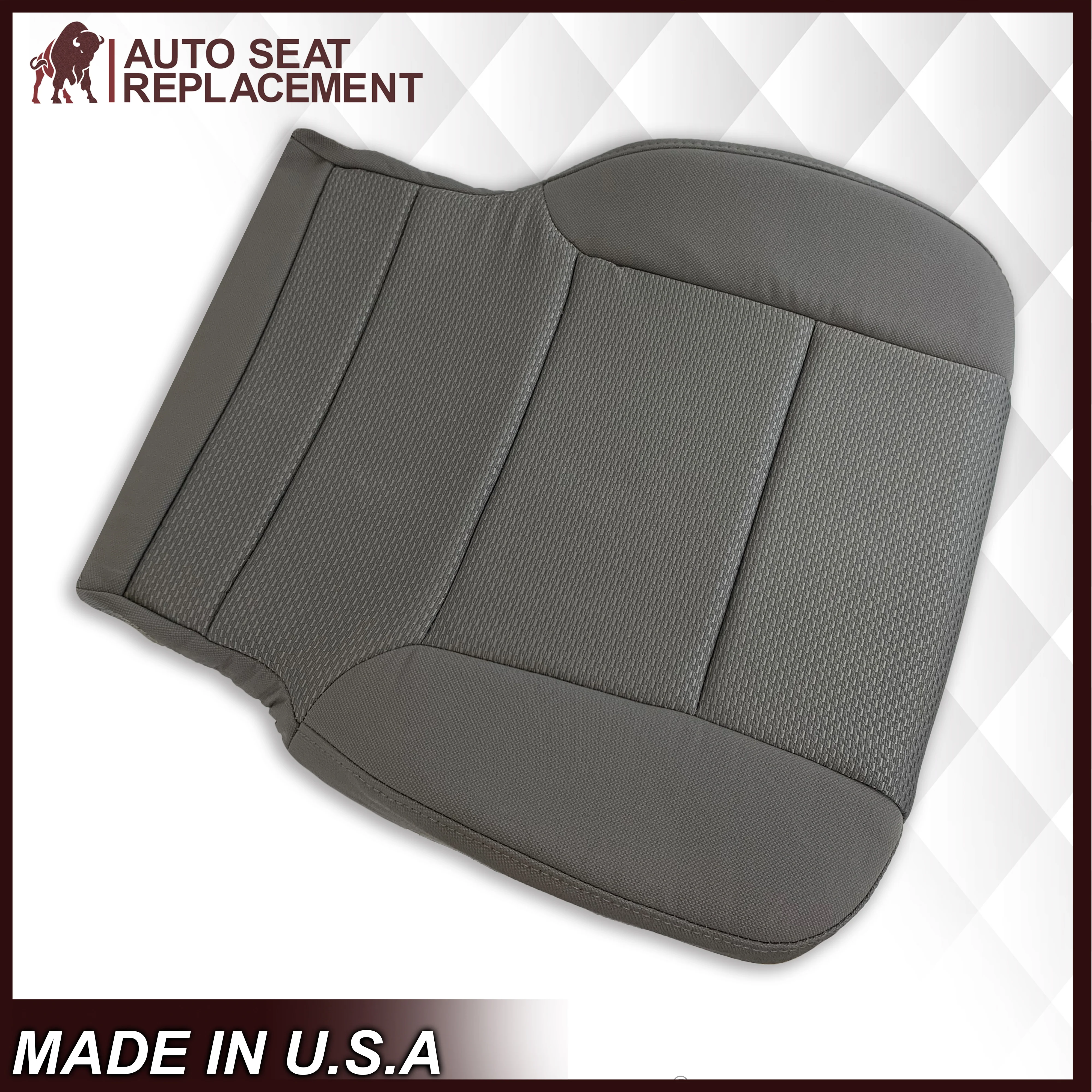 2014 2015 2016 2017 2018 2019 Chevy Silverado & GMC Sierra WORK TRUCK Cloth Fabric Seat Cover Replacement in Dune Tan, Dark Ash Gray, OR Jet Black - Image 17