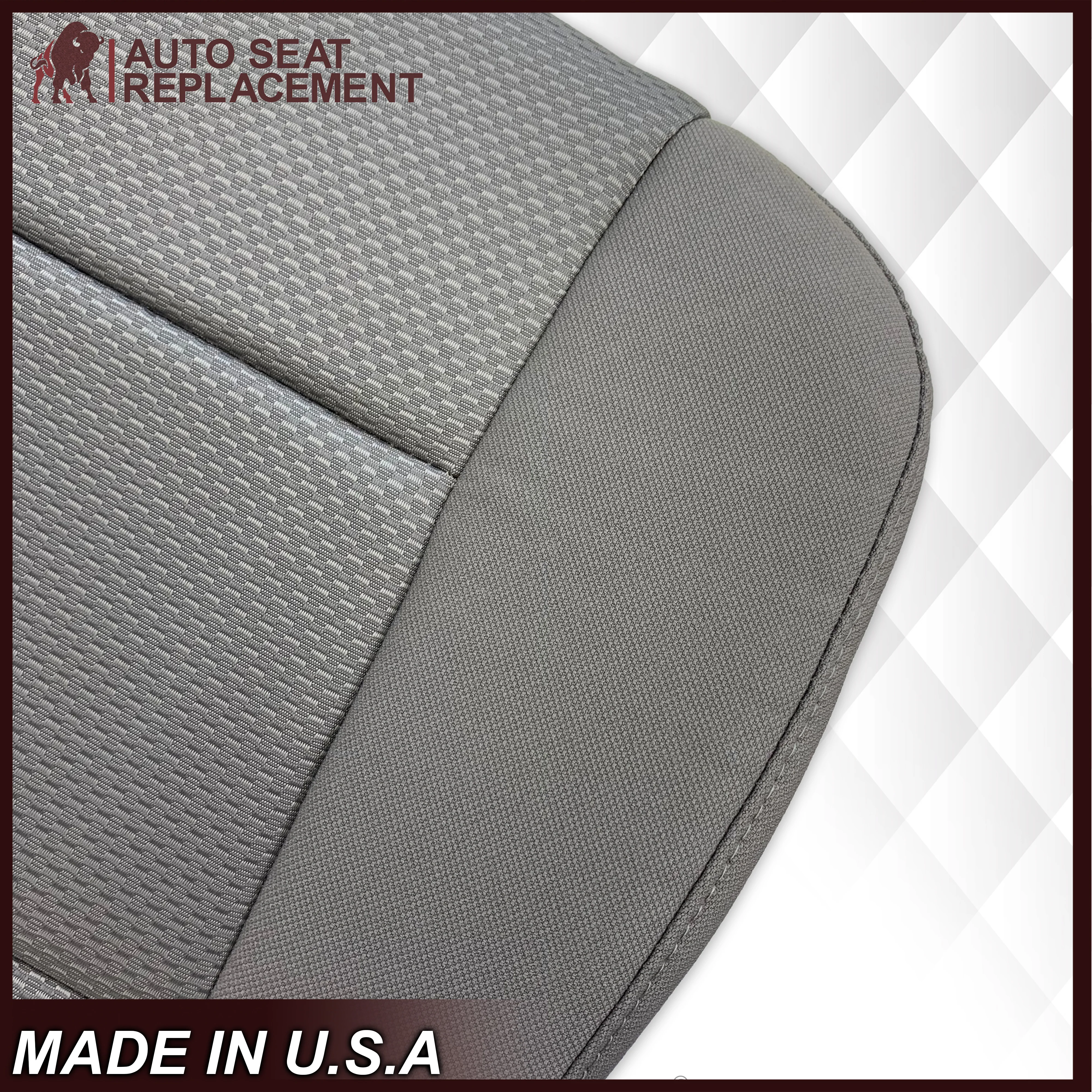 2014 2015 2016 2017 2018 2019 Chevy Silverado & GMC Sierra WORK TRUCK Cloth Fabric Seat Cover Replacement in Dune Tan, Dark Ash Gray, OR Jet Black - Image 23