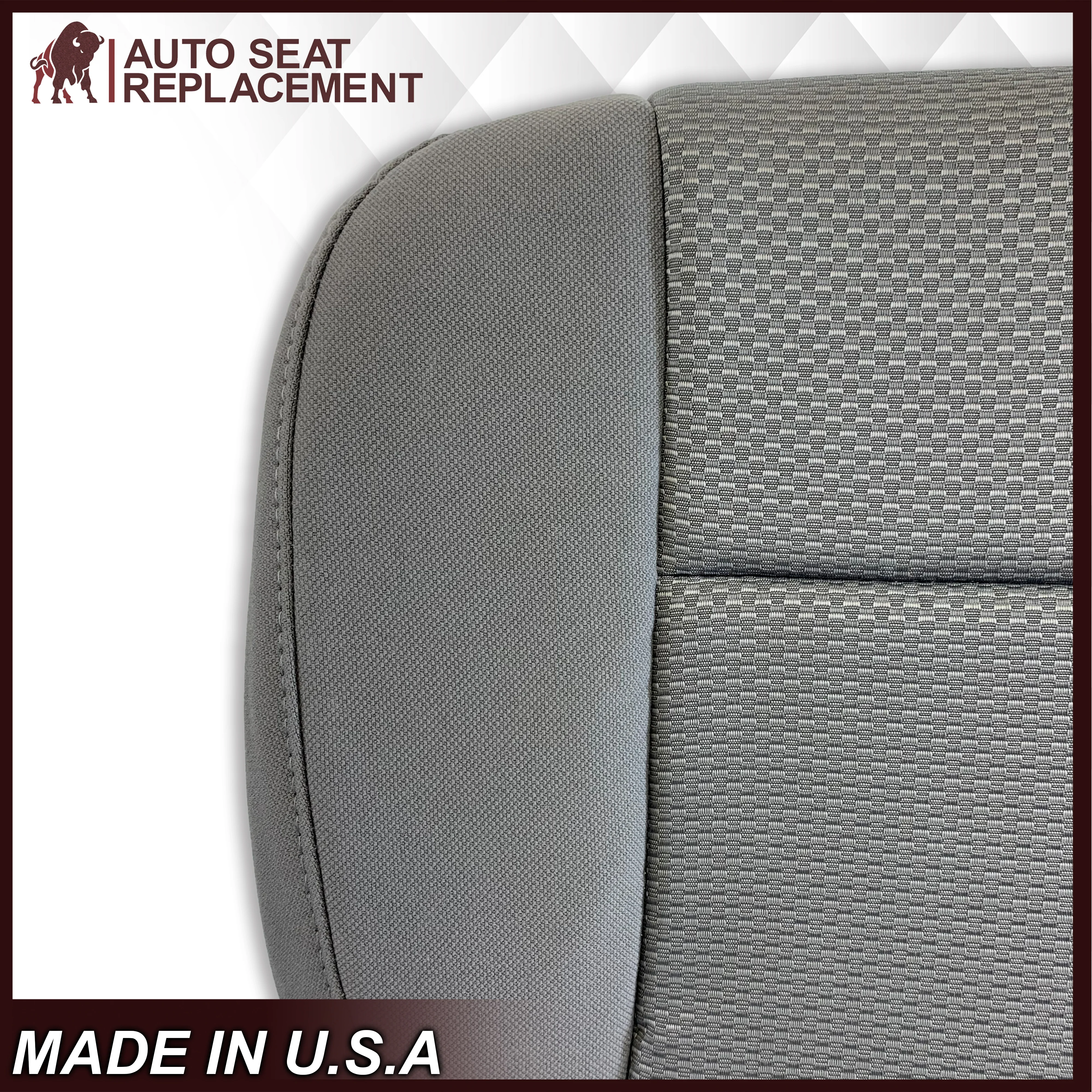 2014 2015 2016 2017 2018 2019 Chevy Silverado & GMC Sierra WORK TRUCK Cloth Fabric Seat Cover Replacement in Dune Tan, Dark Ash Gray, OR Jet Black - Image 26