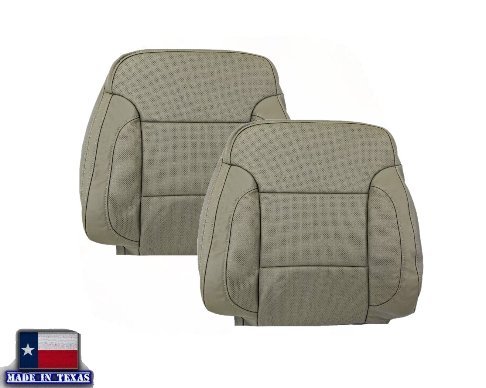 2014 2015 2016 2017 2018 2019 Chevy Silverado Perforated Replacement Seat Covers in Tan (Perforated) - Image 4
