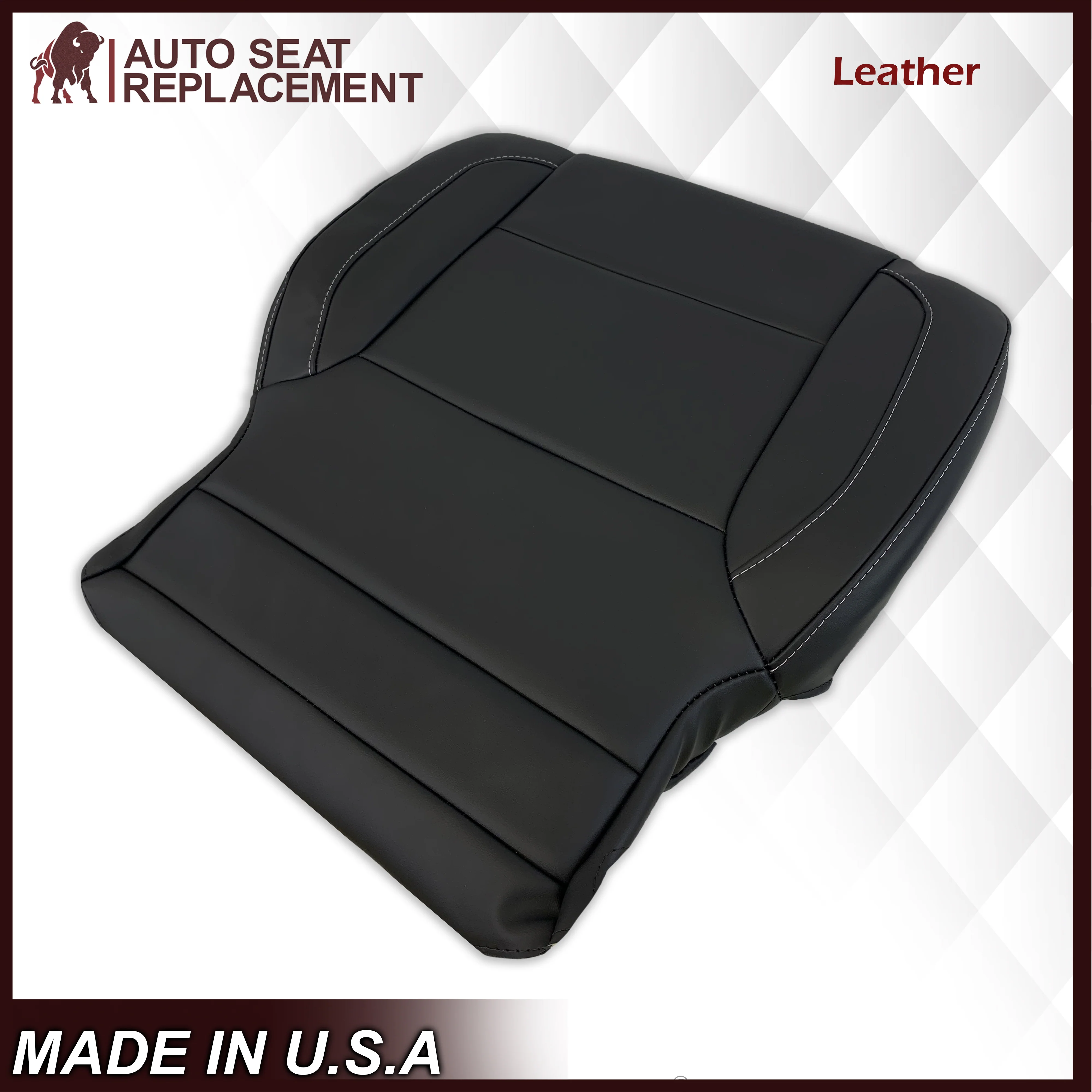 2014 2015 2016 2017 2018 2019 Chevy Silverado Tahoe Suburban & GMC Yukon Leather & Vinyl Seat Cover Replacement in Black (Jet Black) - Image 15