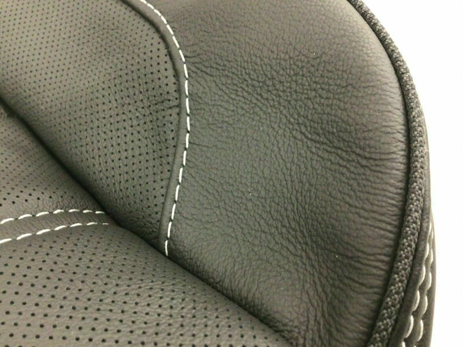 2014 - 2018 GMC Sierra Denali SECOND ROW PERFROATED Bottom in Jet Black Genuine Leather - Image 4