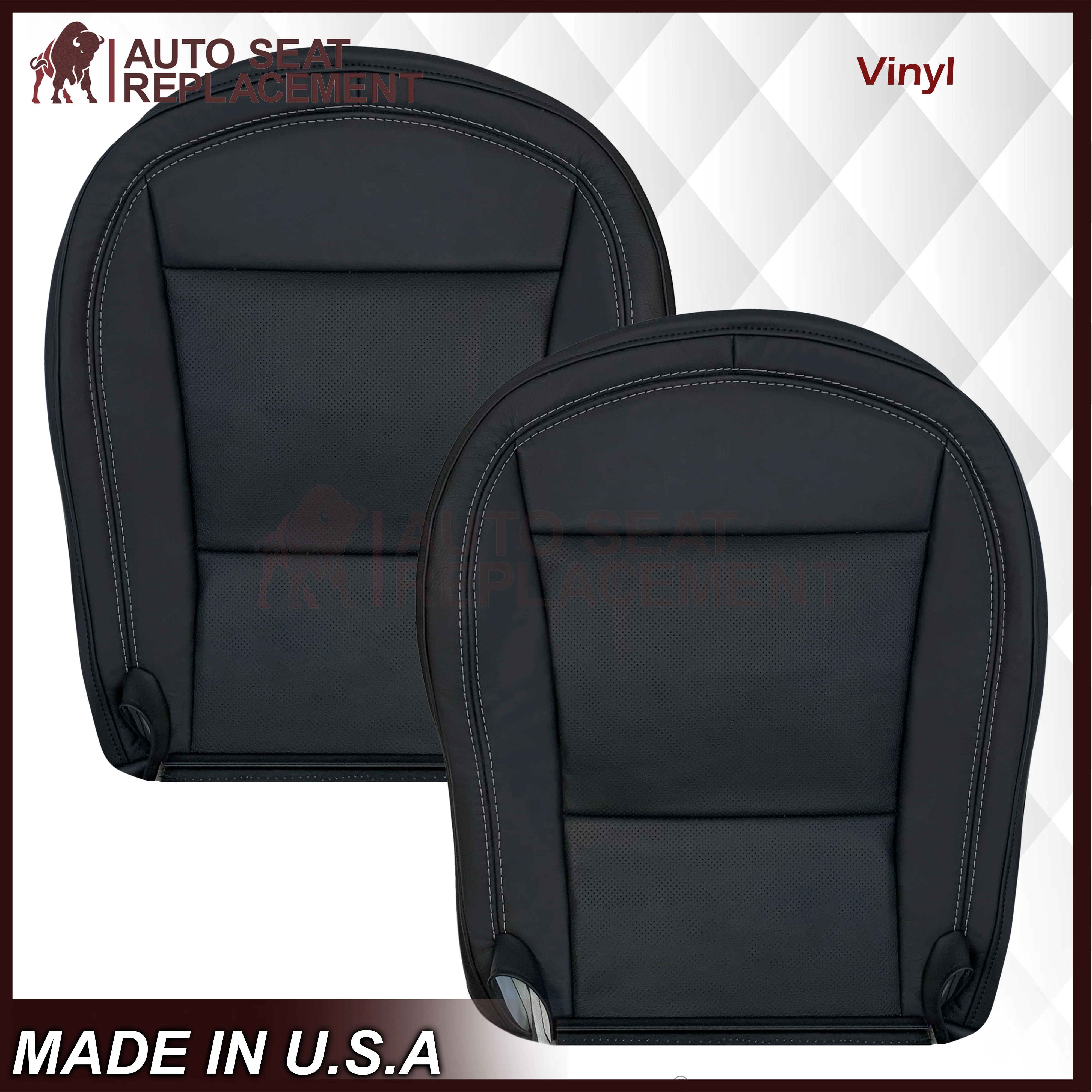 2014 - 2019 Chevy Corvette Replacement Seat Covers: C7 Black Perforated - Image 13