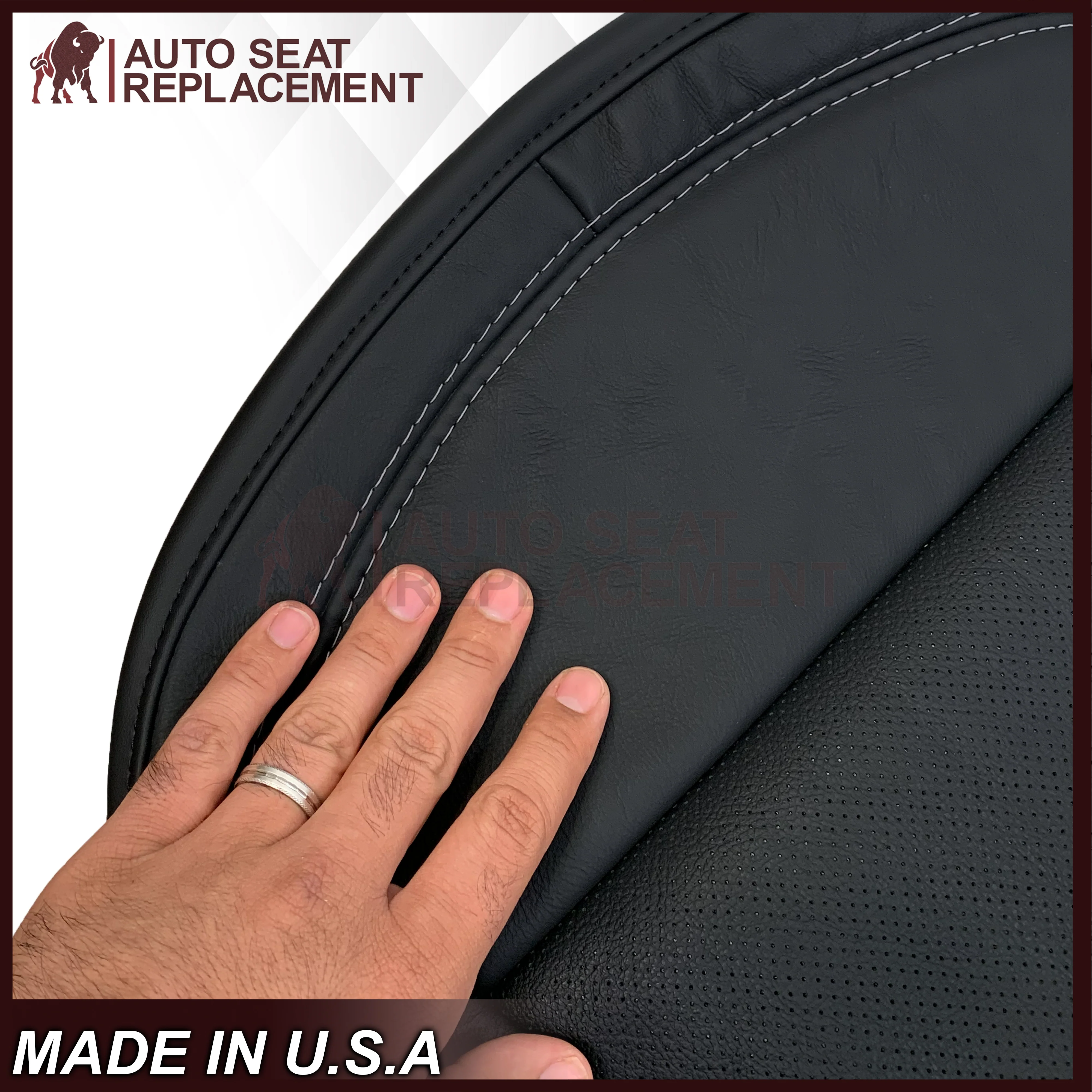 2014 - 2019 Chevy Corvette Replacement Seat Covers: C7 Black Perforated - Image 3