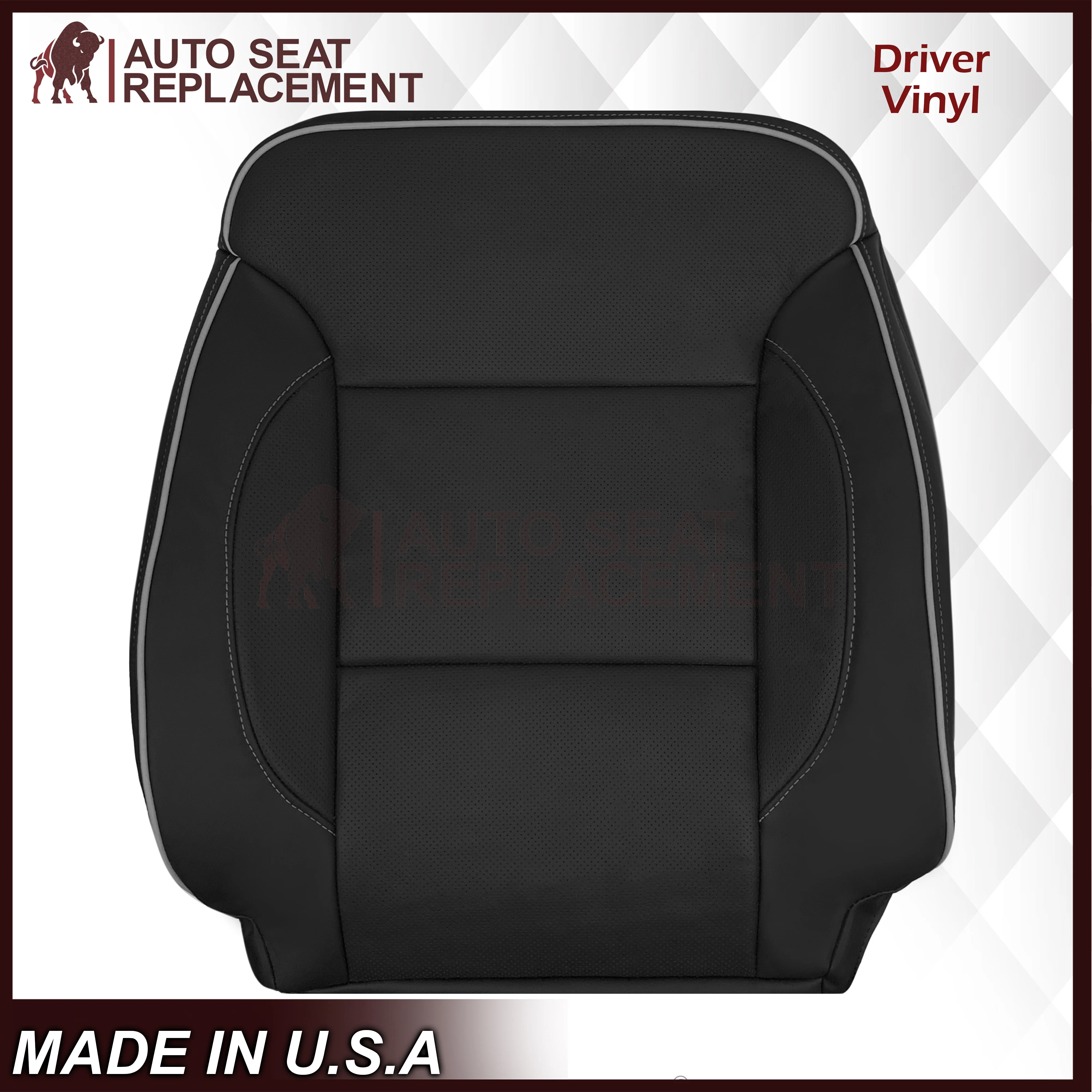 2014-2019 Chevy Silverado 1500 2500HD 3500HD High Country Replacement Perforated Genuine Leather OR Synthetic Leather Seat Covers: Black - Image 22