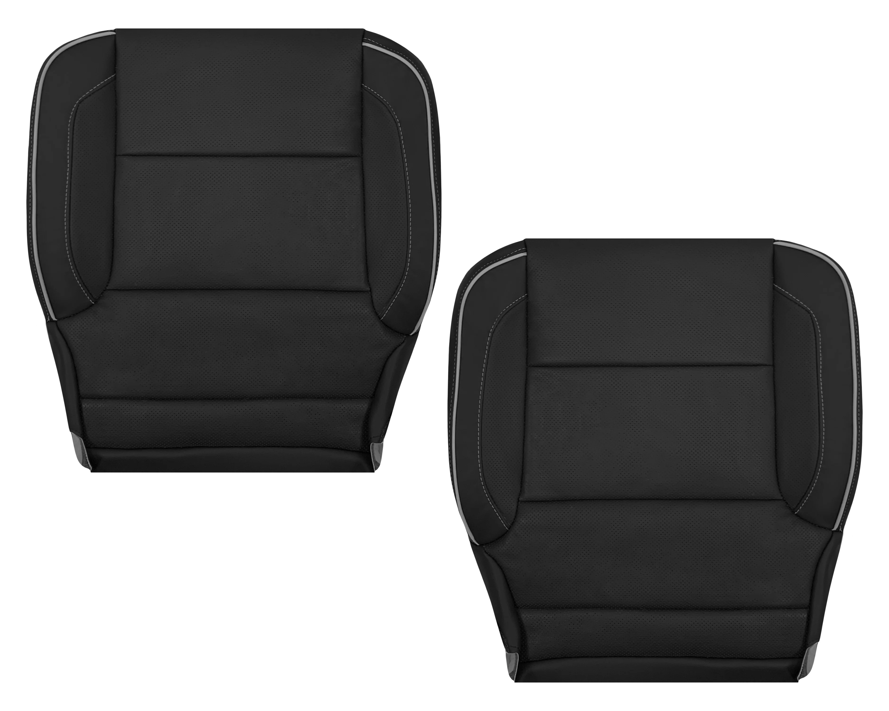 2014-2019 Chevy Silverado 1500 2500HD 3500HD High Country Replacement Perforated Genuine Leather OR Synthetic Leather Seat Covers: Black - Image 28