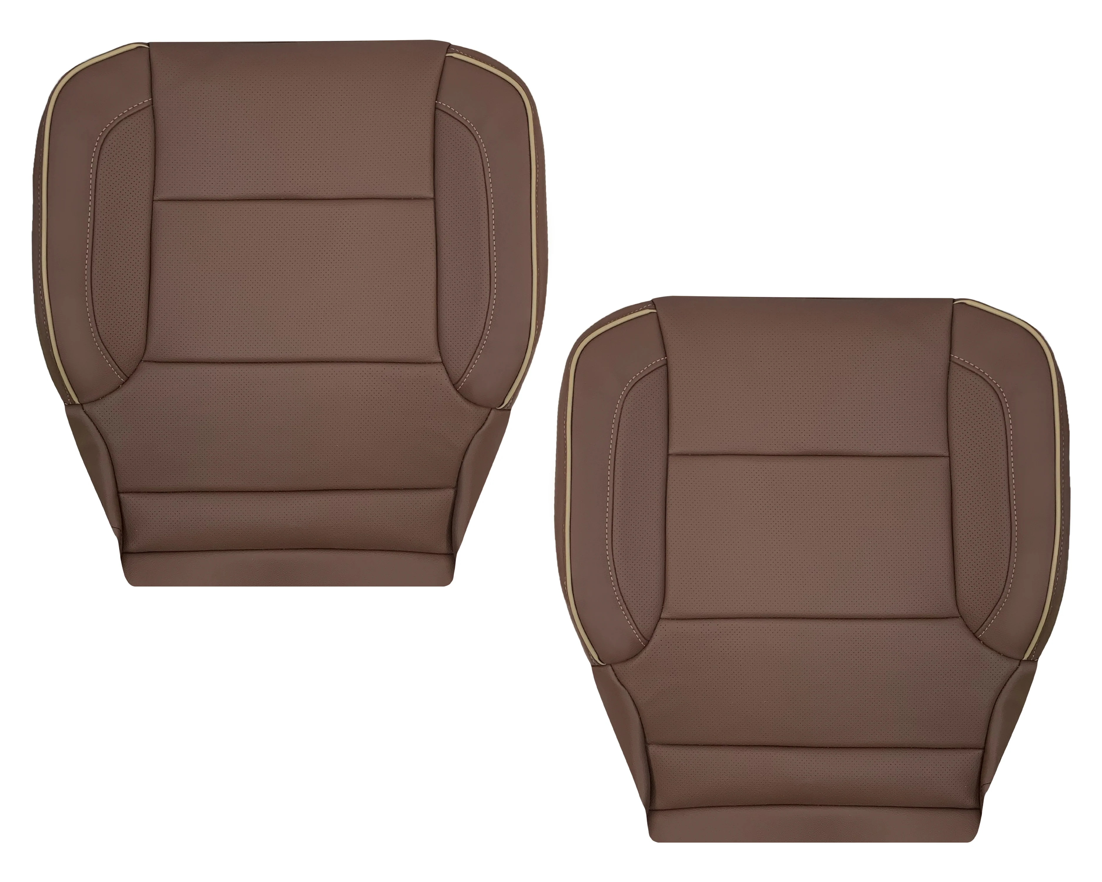 2014-2019 Chevy Silverado 1500 2500HD 3500HD High Country Replacement Perforated Genuine Leather OR Synthetic Leather Seat Covers: Brown - Image 10
