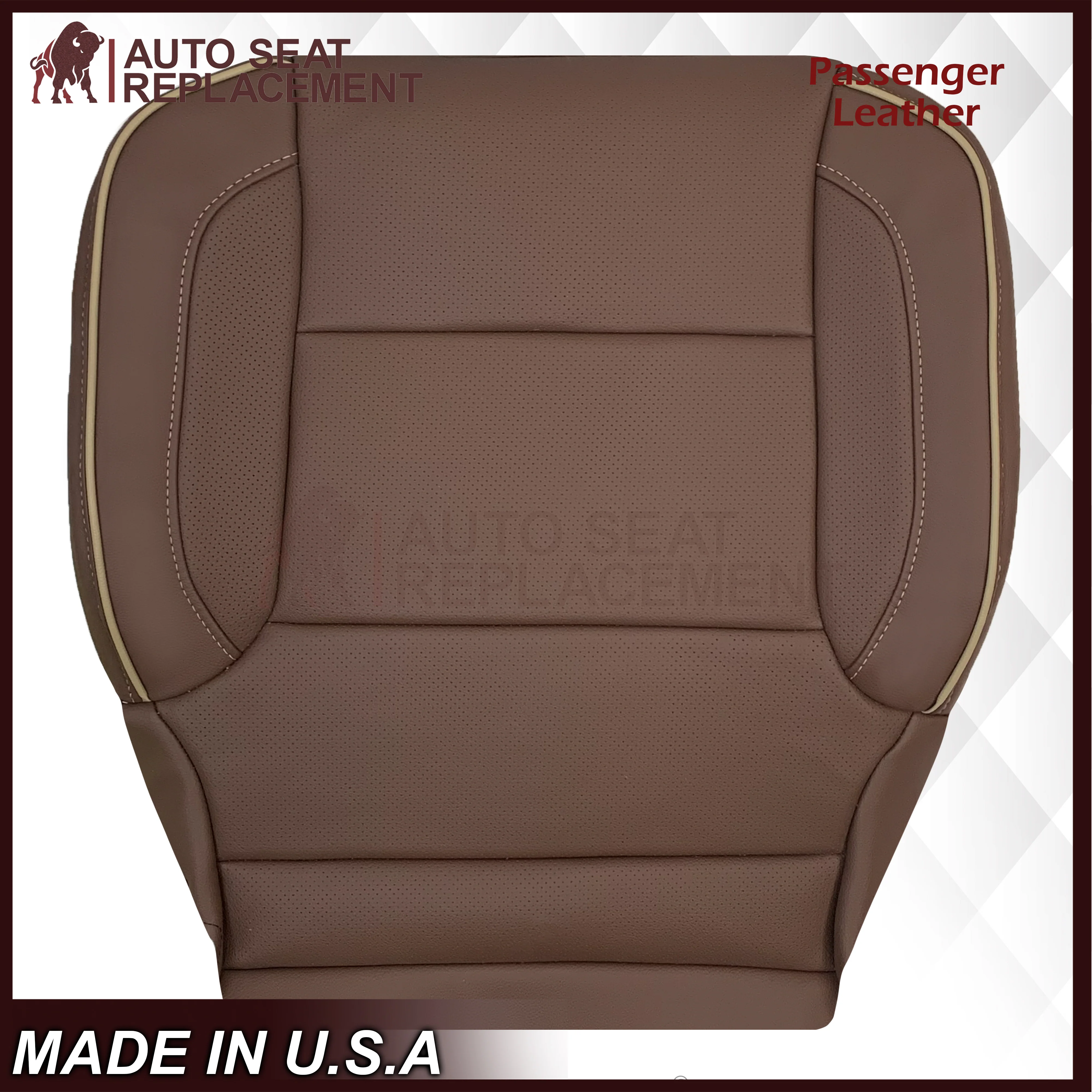2014-2019 Chevy Silverado 1500 2500HD 3500HD High Country Replacement Perforated Genuine Leather OR Synthetic Leather Seat Covers: Brown - Image 13