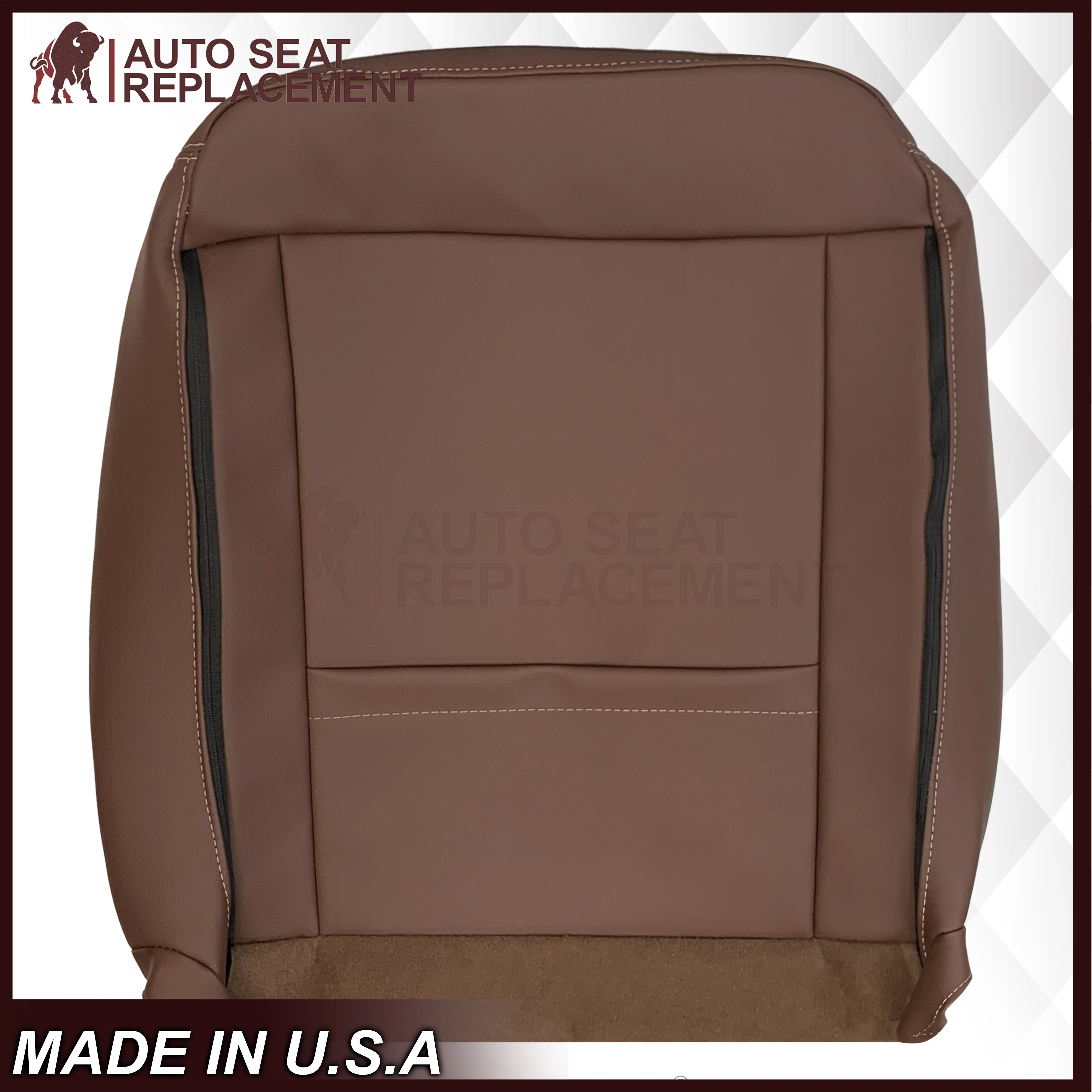 2014-2019 Chevy Silverado 1500 2500HD 3500HD High Country Replacement Perforated Genuine Leather OR Synthetic Leather Seat Covers: Brown - Image 14