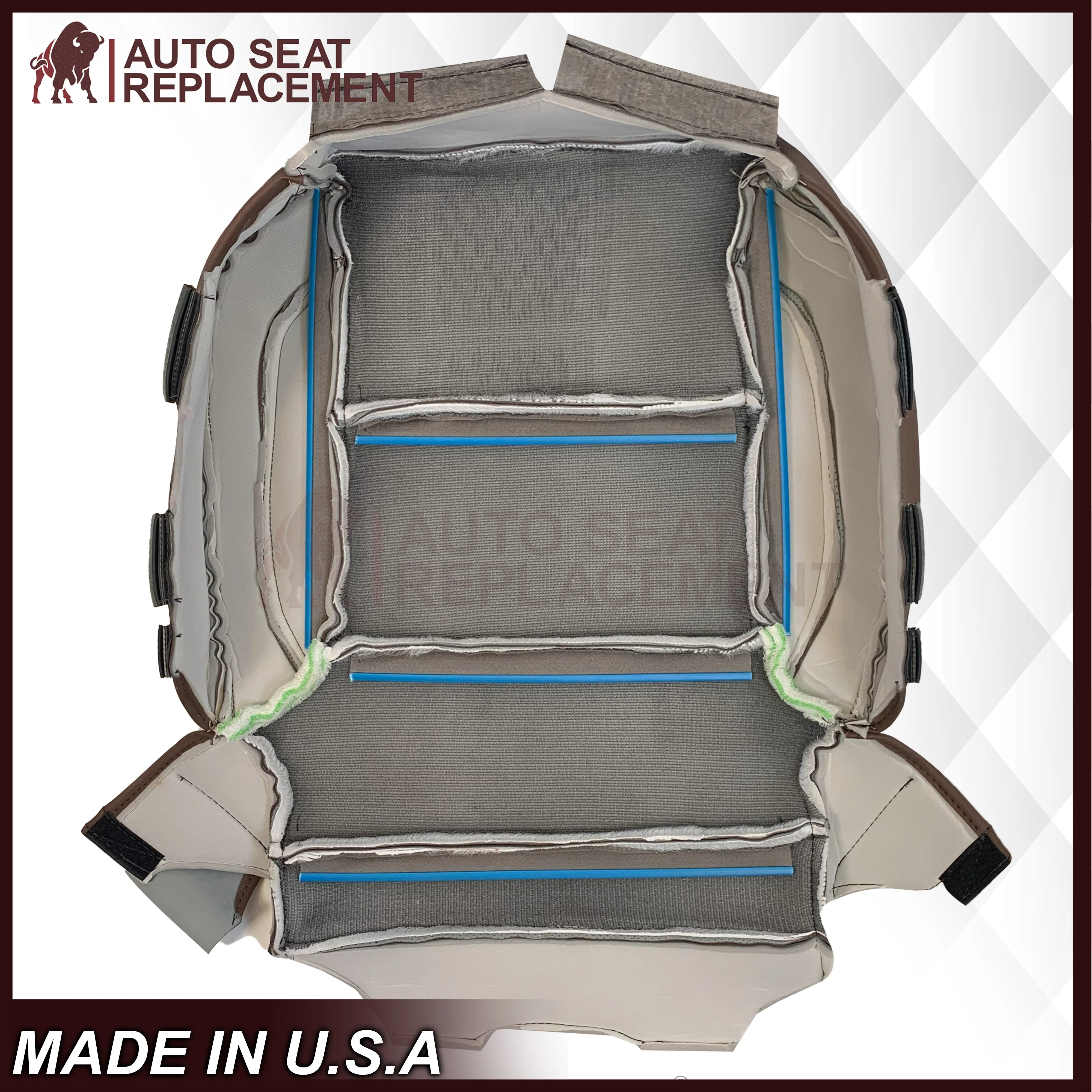 2014-2019 Chevy Silverado 1500 2500HD 3500HD High Country Replacement Perforated Genuine Leather OR Synthetic Leather Seat Covers: Brown - Image 15