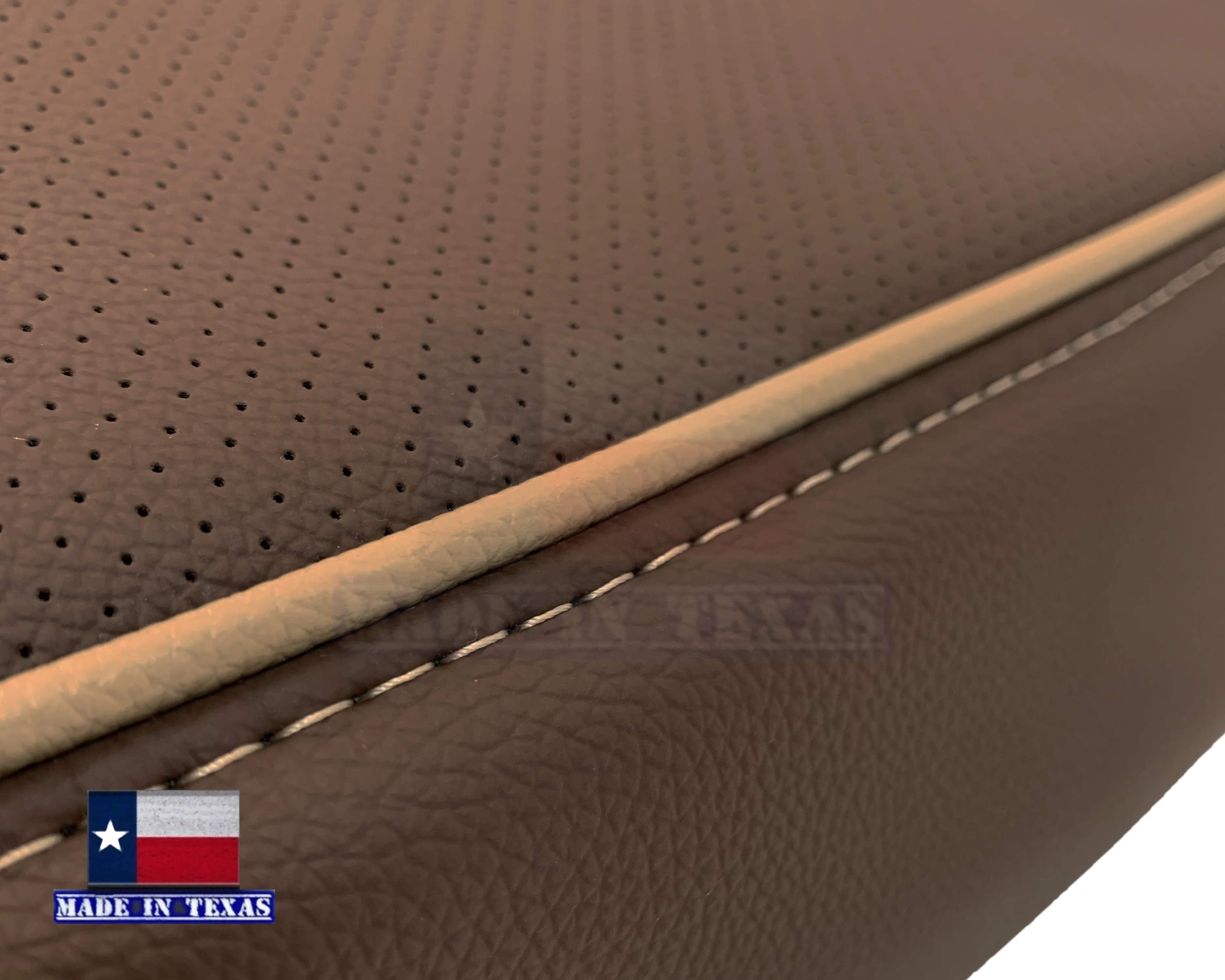 2014-2019 Chevy Silverado 1500 2500HD 3500HD High Country Replacement Perforated Genuine Leather OR Synthetic Leather Seat Covers: Brown - Image 21